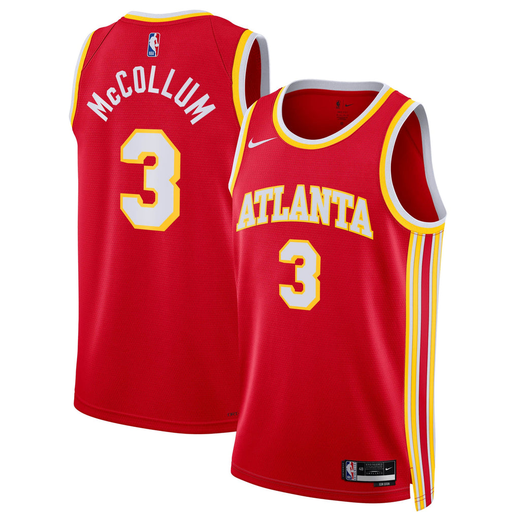 Atlanta Hawks Nike Icon Edition Swingman Jersey - Red - CJ McCollum - Unisex