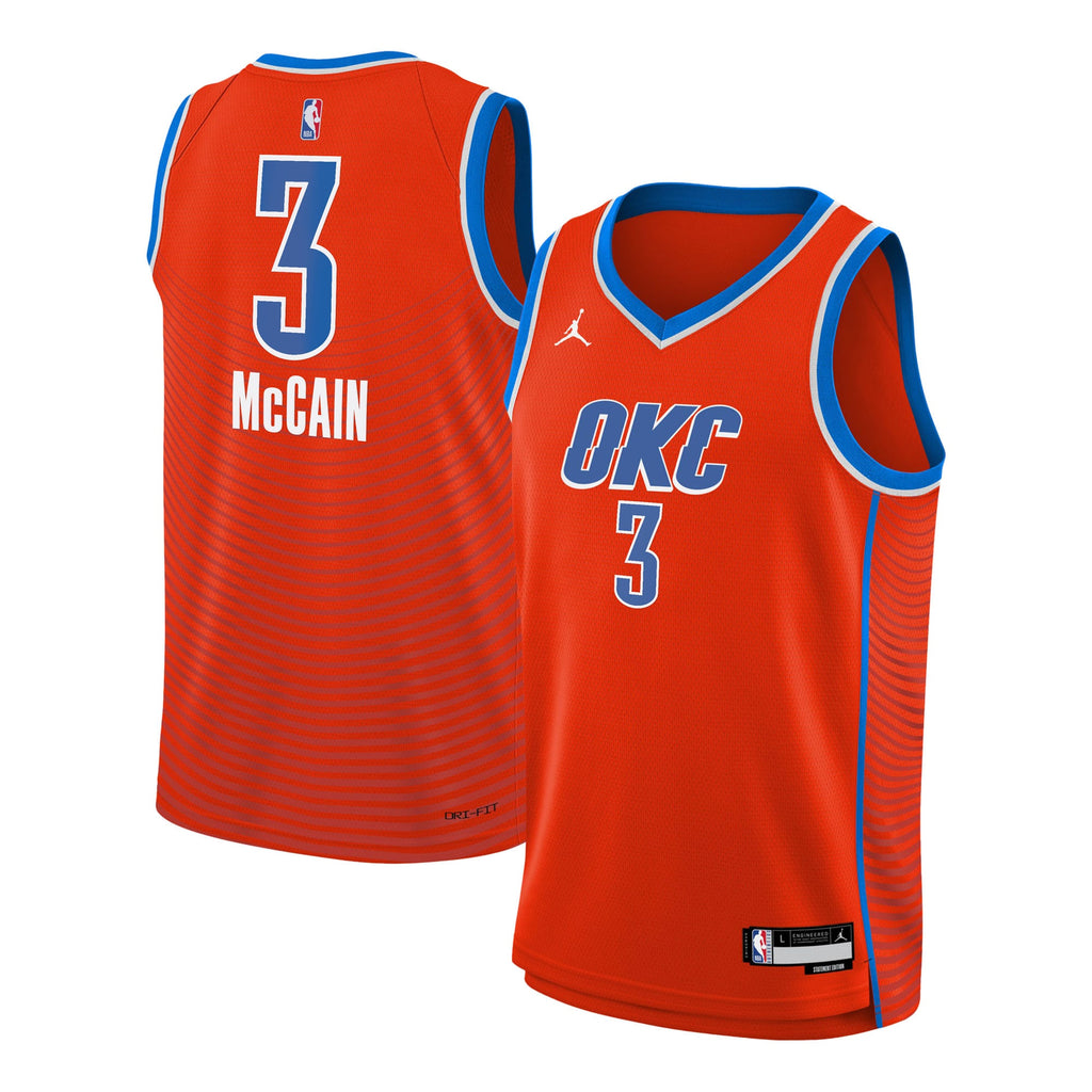 Oklahoma City Thunder Jordan Brand Statement Edition Swingman Jersey - Orange - Jared McCain - Youth