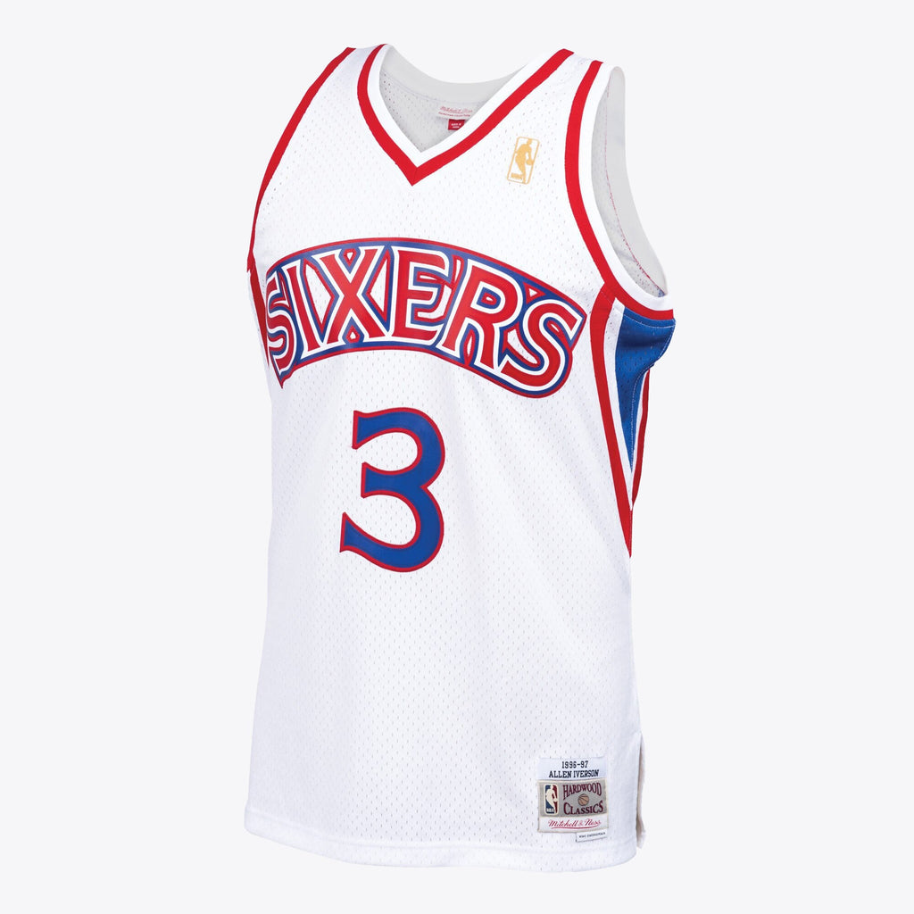 Philadelphia 76ers Allen Iverson 1996 Swingman Jersey by Mitchell & Ness - White - Mens