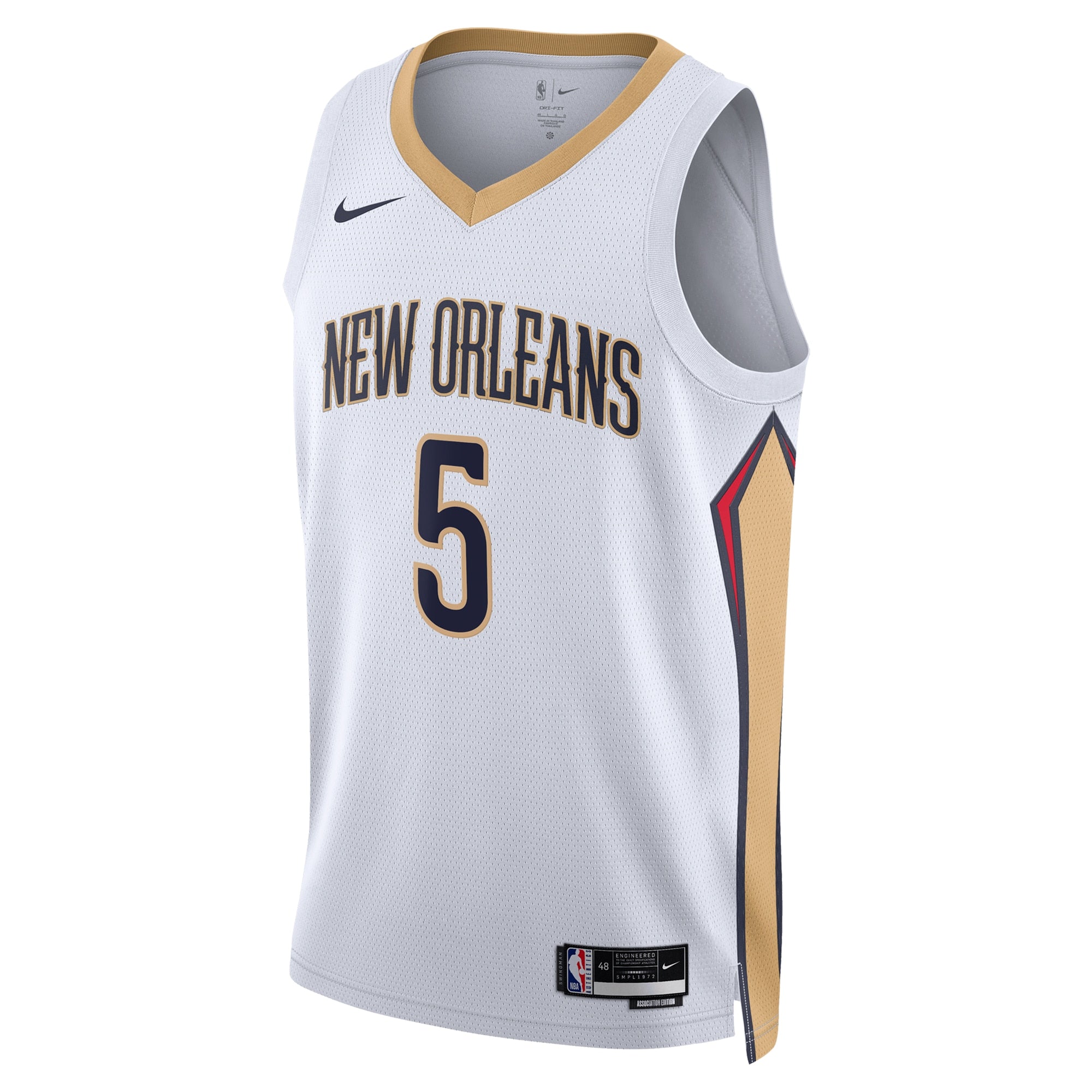 New Orleans Pelicans Nike Association Edition Swingman Jersey - White - Dejounte Murray - Unisex