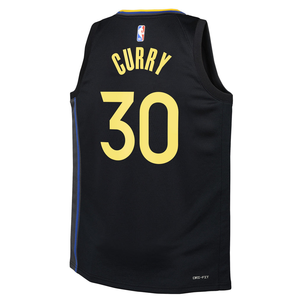Golden State Warriors Jordan Brand Statement Edition Swingman Jersey - Black - Stephen Curry - Youth