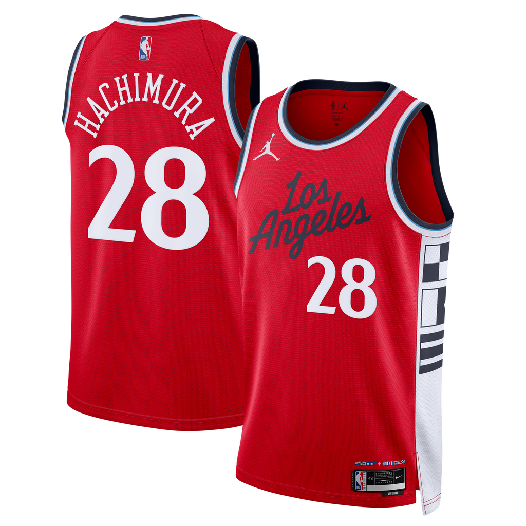 LA Clippers Jordan Brand Statement Edition Swingman Jersey - Red - Rui Hachimura - Mens