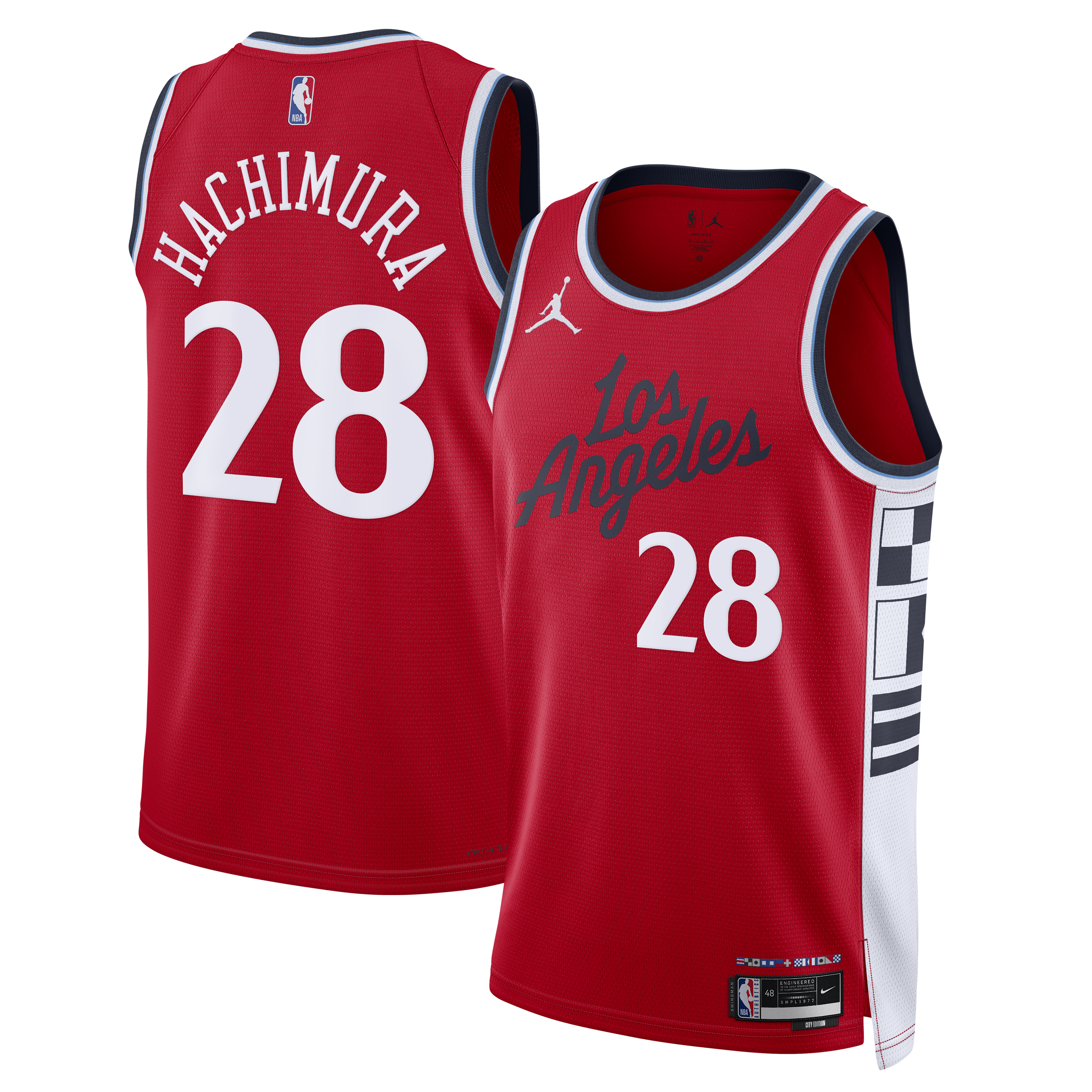 LA Clippers Jordan Brand Statement Edition Swingman Jersey - Red - Rui Hachimura - Mens