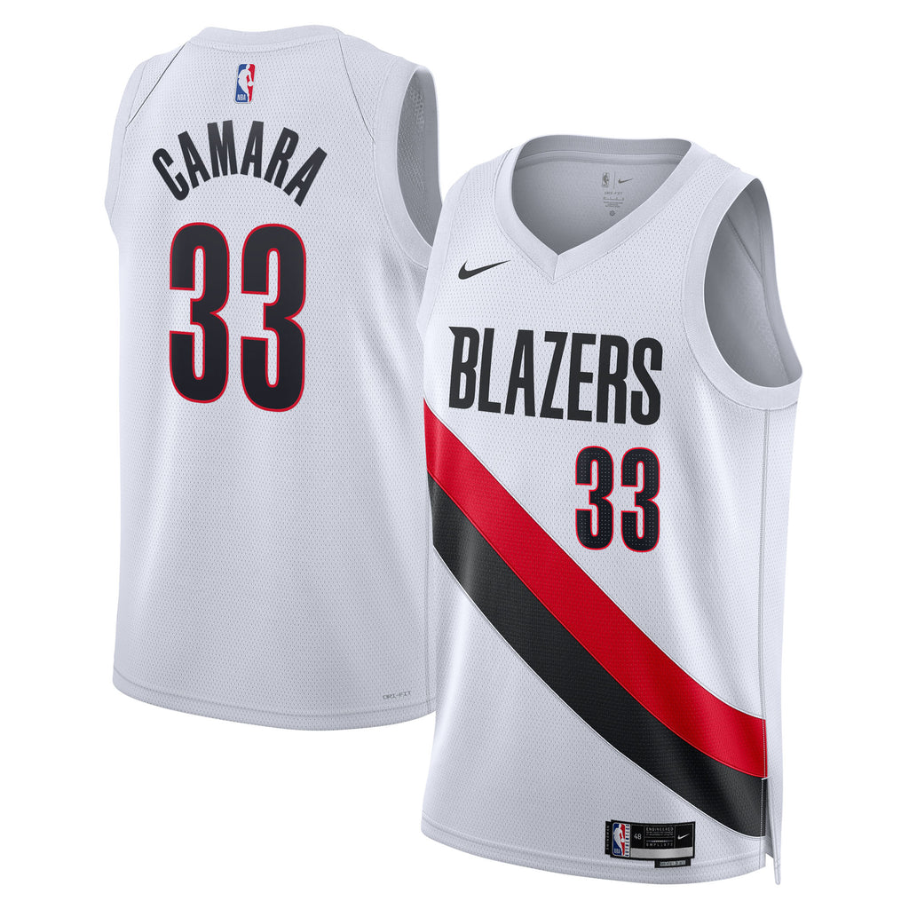 Portland Trail Blazers Nike Replica Association Edition Swingman Jersey - White - Toumani Camara - Unisex
