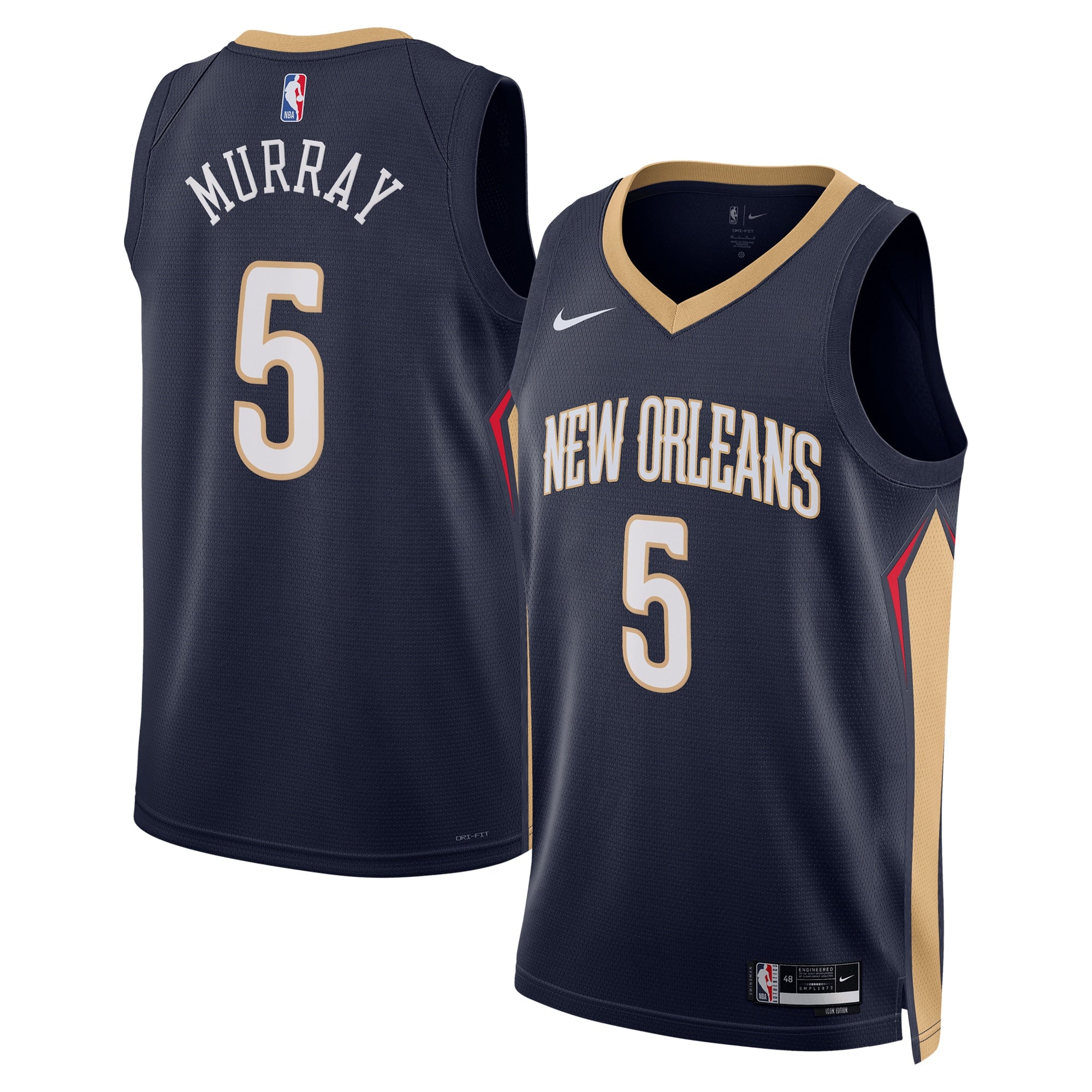 New Orleans Pelicans Nike Icon Edition Swingman Jersey - Navy - Dejounte Murray - Unisex