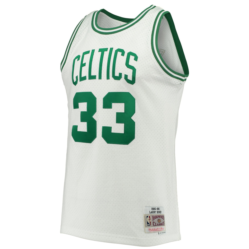 Men's Mitchell & Ness Larry Bird Kelly Green Boston Celtics 1985-86 Hardwood Classics Swingman Jersey