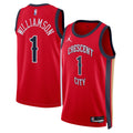 New Orleans Pelicans Jordan Brand Statement Edition Swingman Jersey - Red - Zion Williamson - Unisex