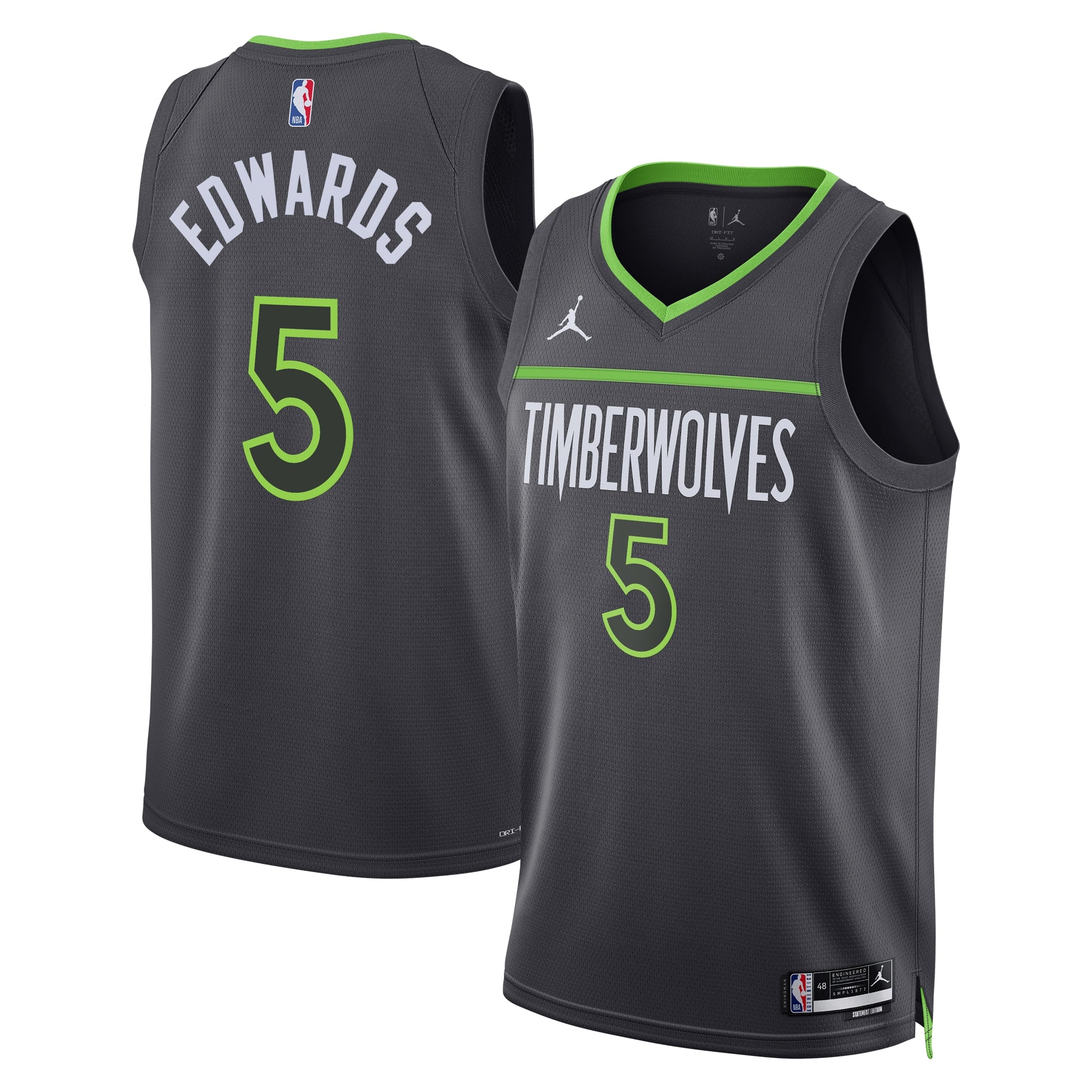 Minnesota Timberwolves Jordan Statement Edition Swingman Jersey - Gray - Anthony Edwards - Unisex
