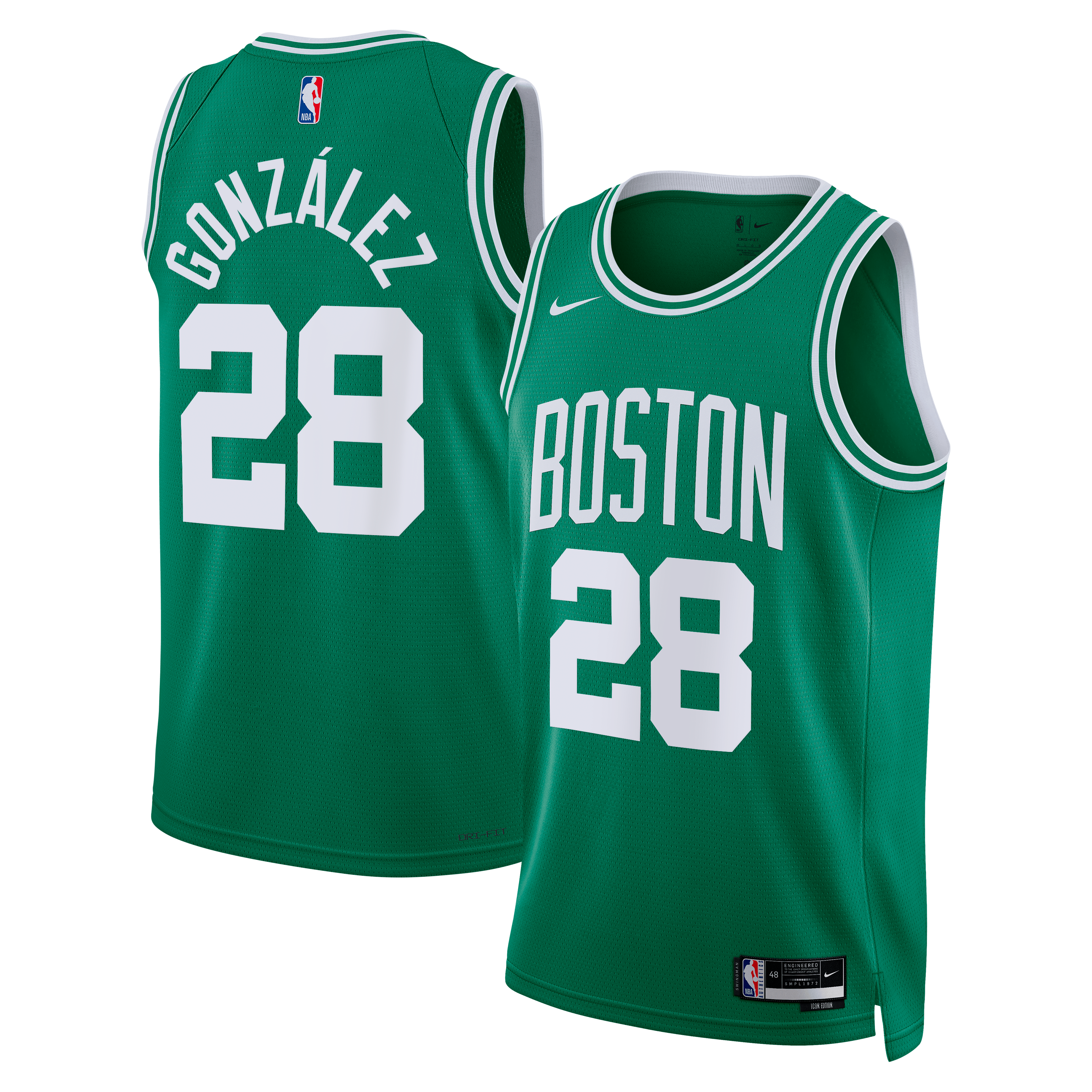 Boston Celtics Nike Icon Edition Swingman Jersey - Kelly Green - Hugo González - Unisex
