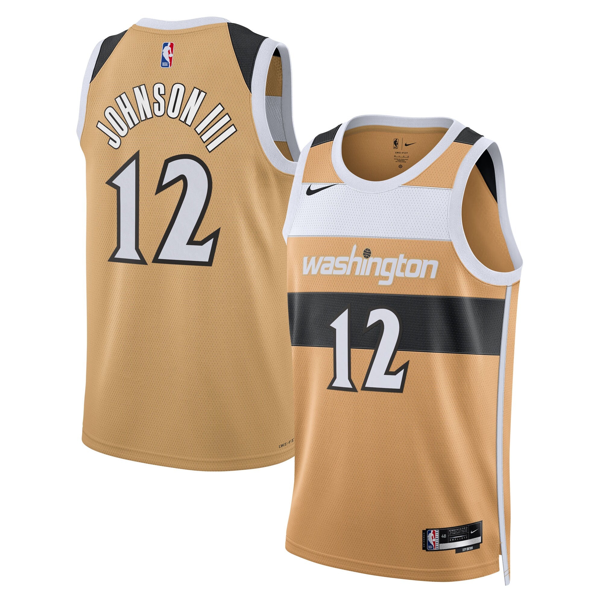 Washington Wizards Nike 2025/26 City Edition Swingman Jersey - Tan - Tre Johnson III - Unisex