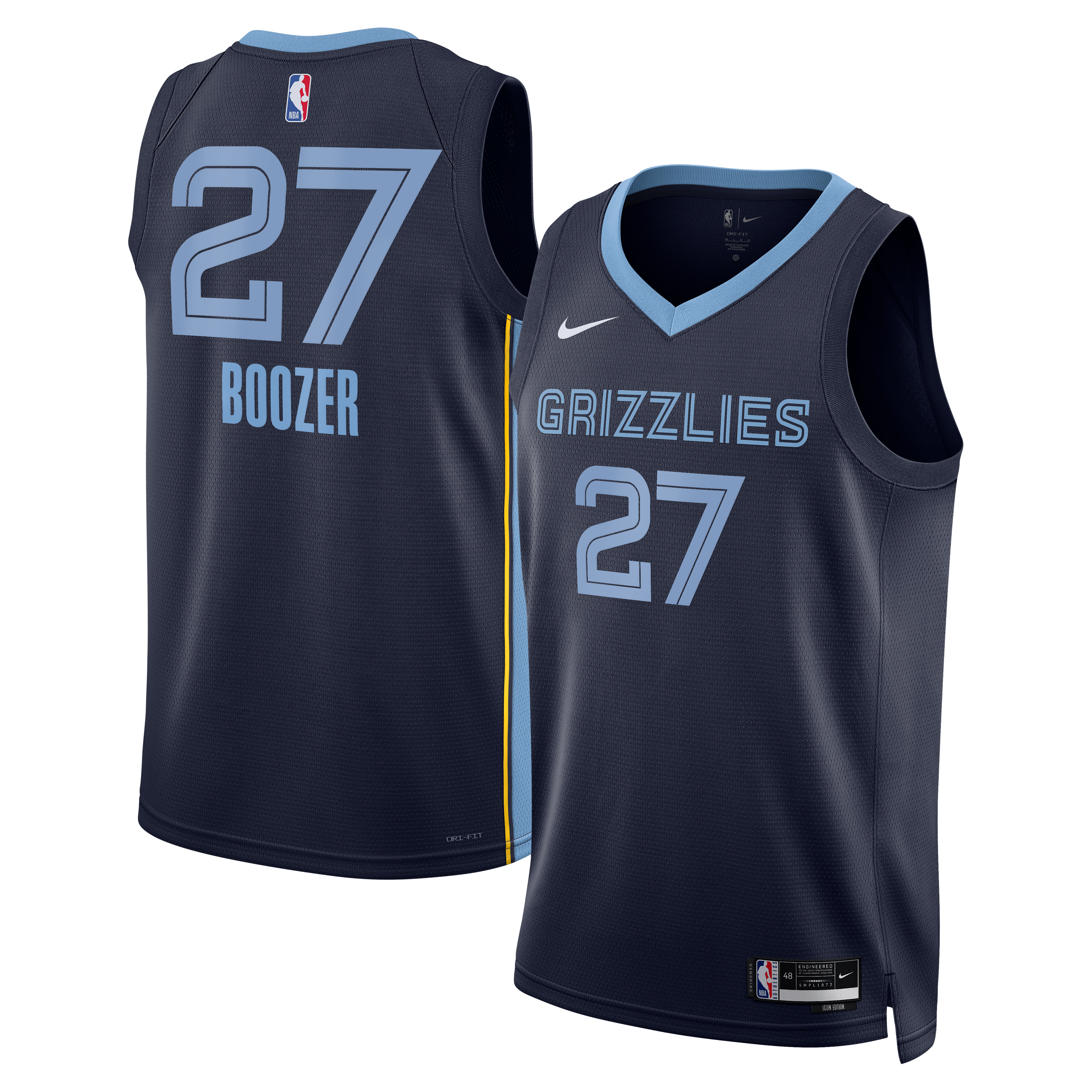 Memphis Grizzlies Nike Icon Swingman Jersey - Black - Cameron Boozer - Unisex