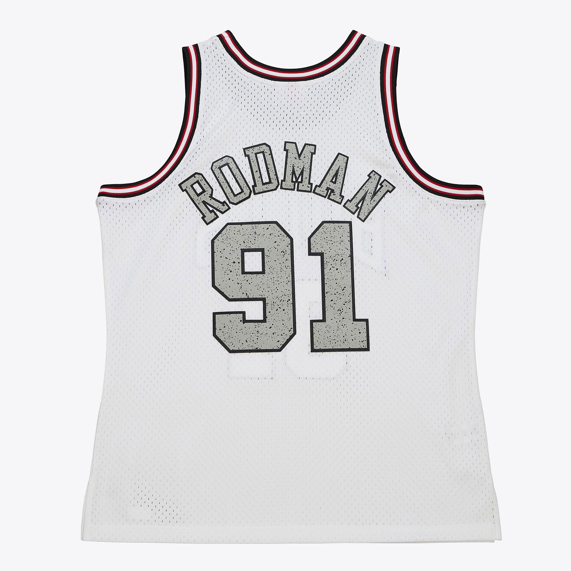 Chicago Bulls Mitchell & Ness Dennis Rodman 1997 Cracked Cement Swingman Jersey - White