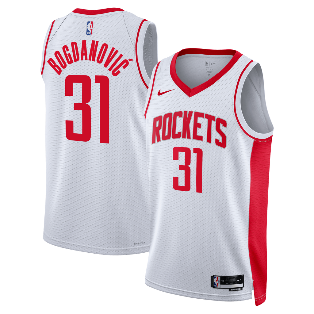 Houston Rockets Nike Association Edition Swingman Jersey - White - Bogdan Bogdanović - Unisex