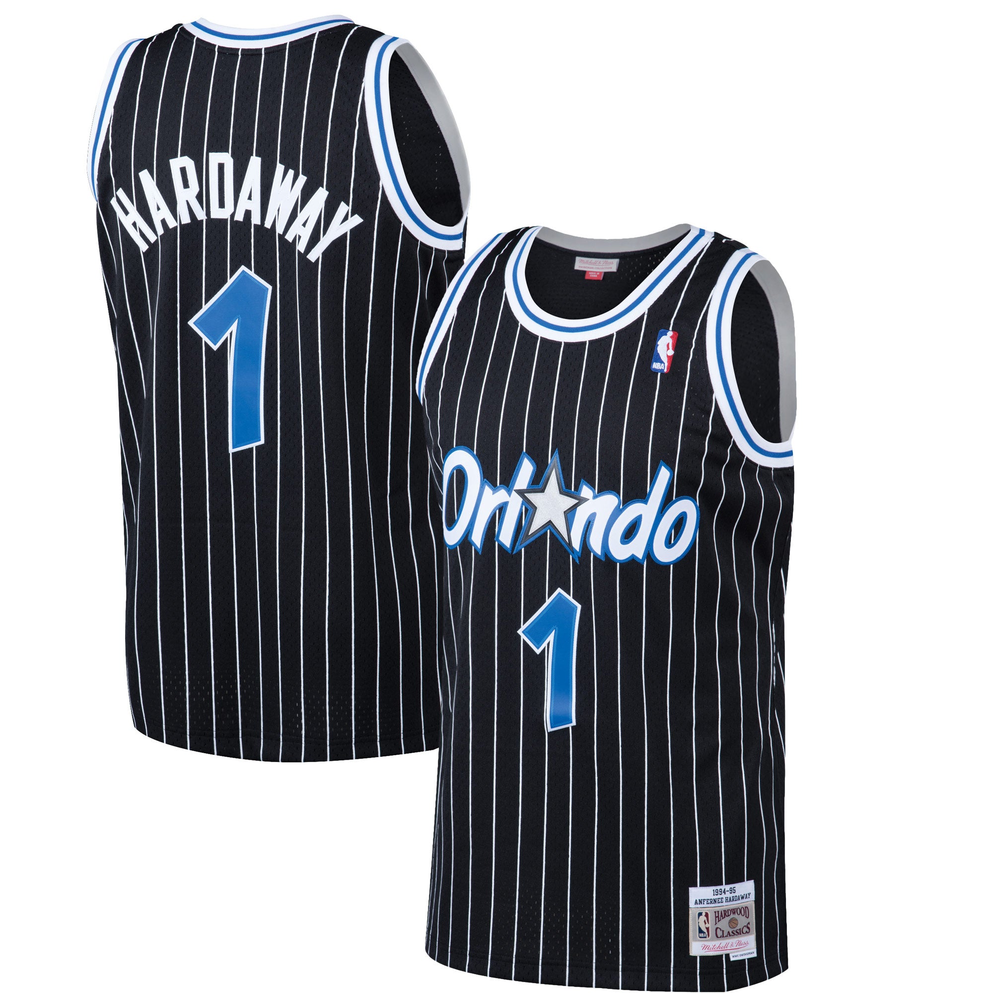 Men's Mitchell & Ness Penny Hardaway Black Orlando Magic 1994-95 Hardwood Classics Swingman Jersey