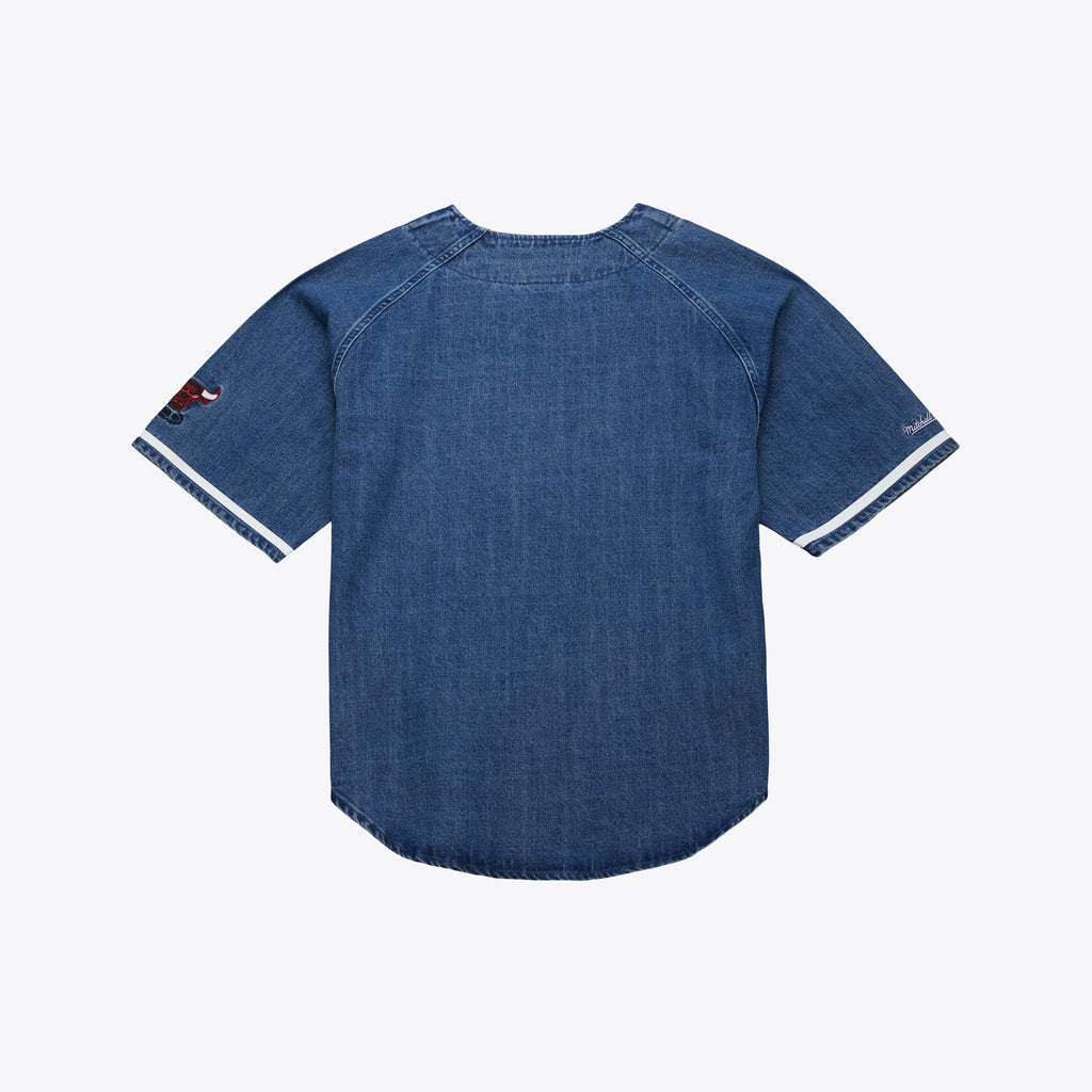 Chicago Bulls Mitchell & Ness Summer Breeze Baseball Jersey - Blue - Mens