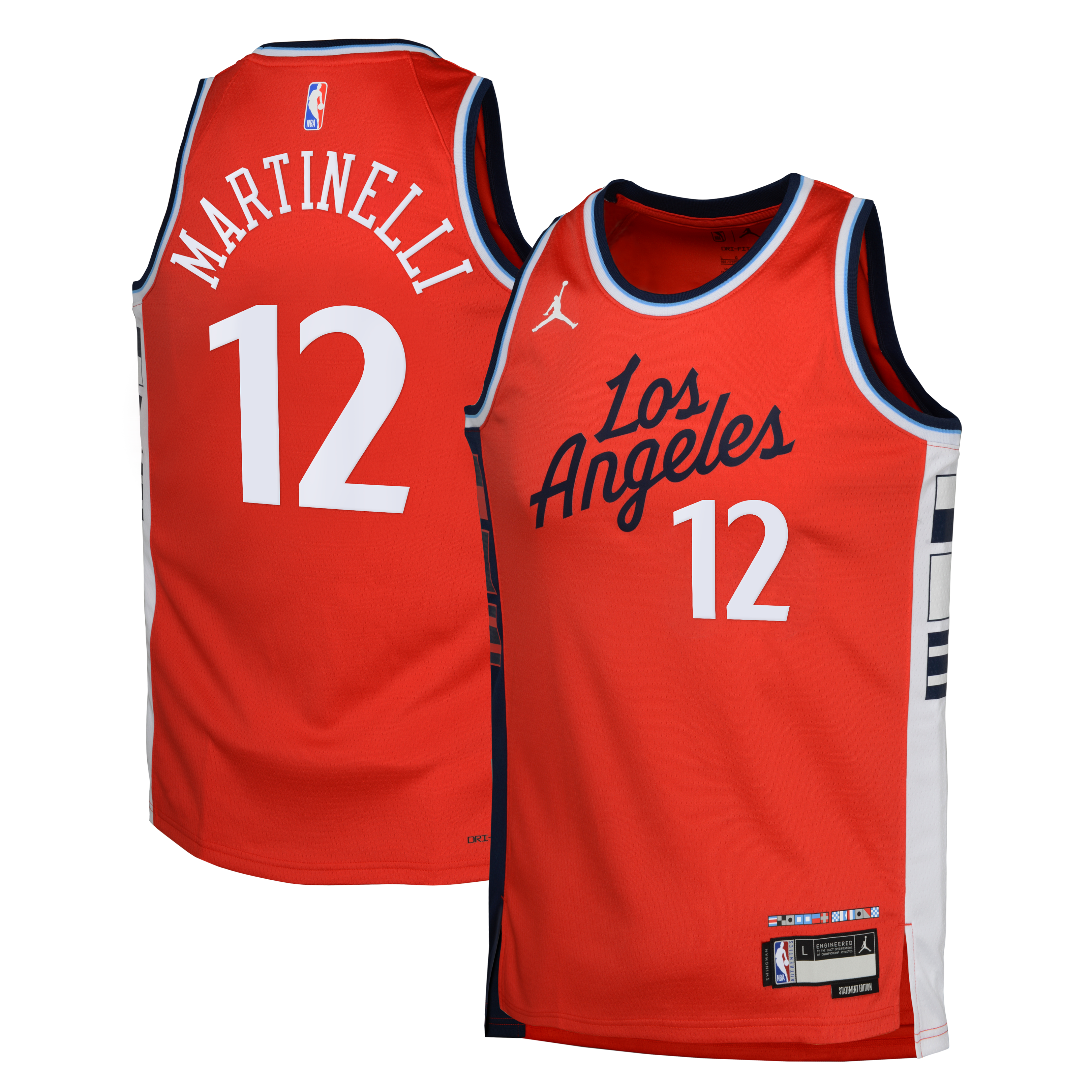 LA Clippers Jordan Brand Statement Edition Swingman Jersey - Red - Nick Martinelli - Youth
