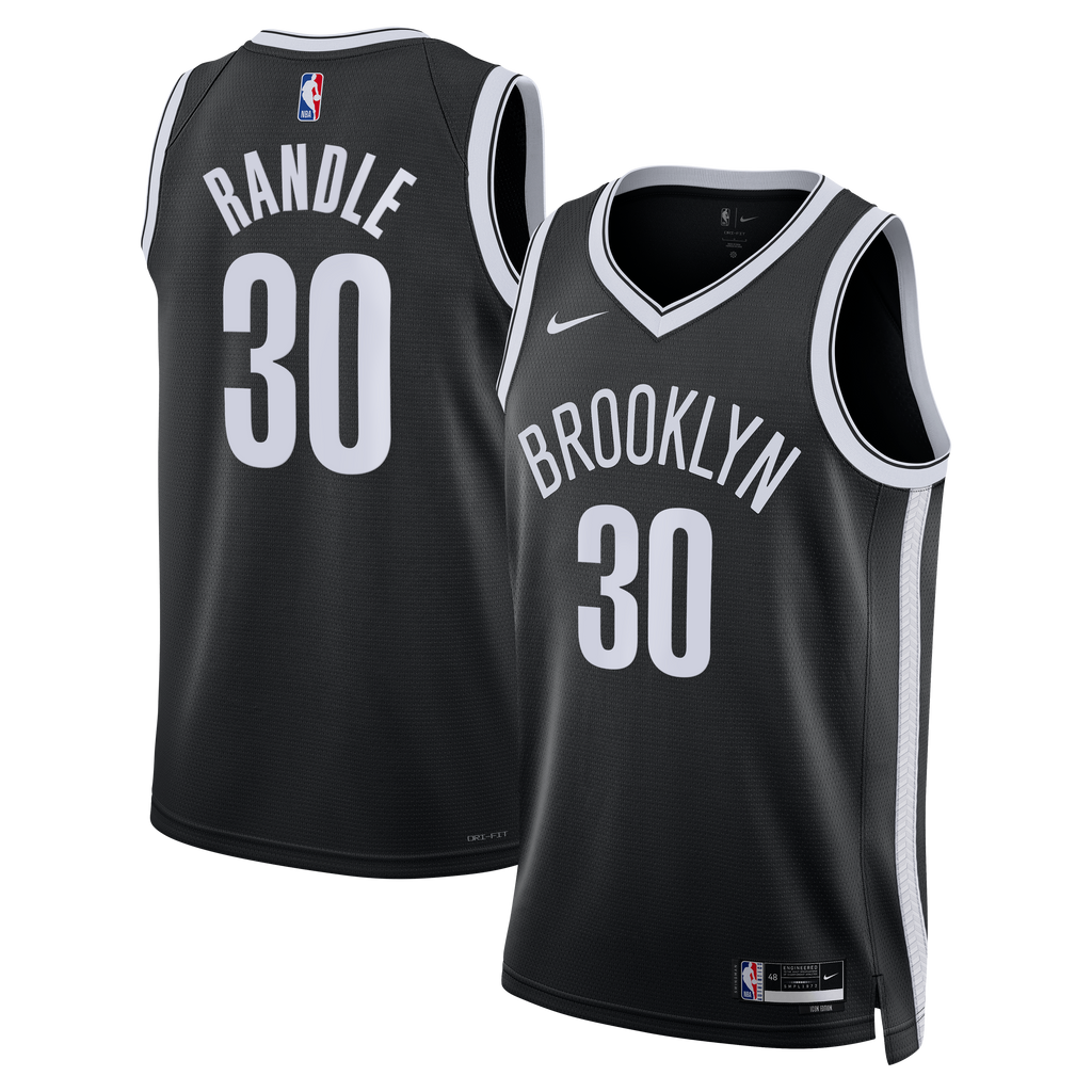 Brooklyn Nets Nike Icon Swingman Jersey- Black - Julius Randle - Unisex