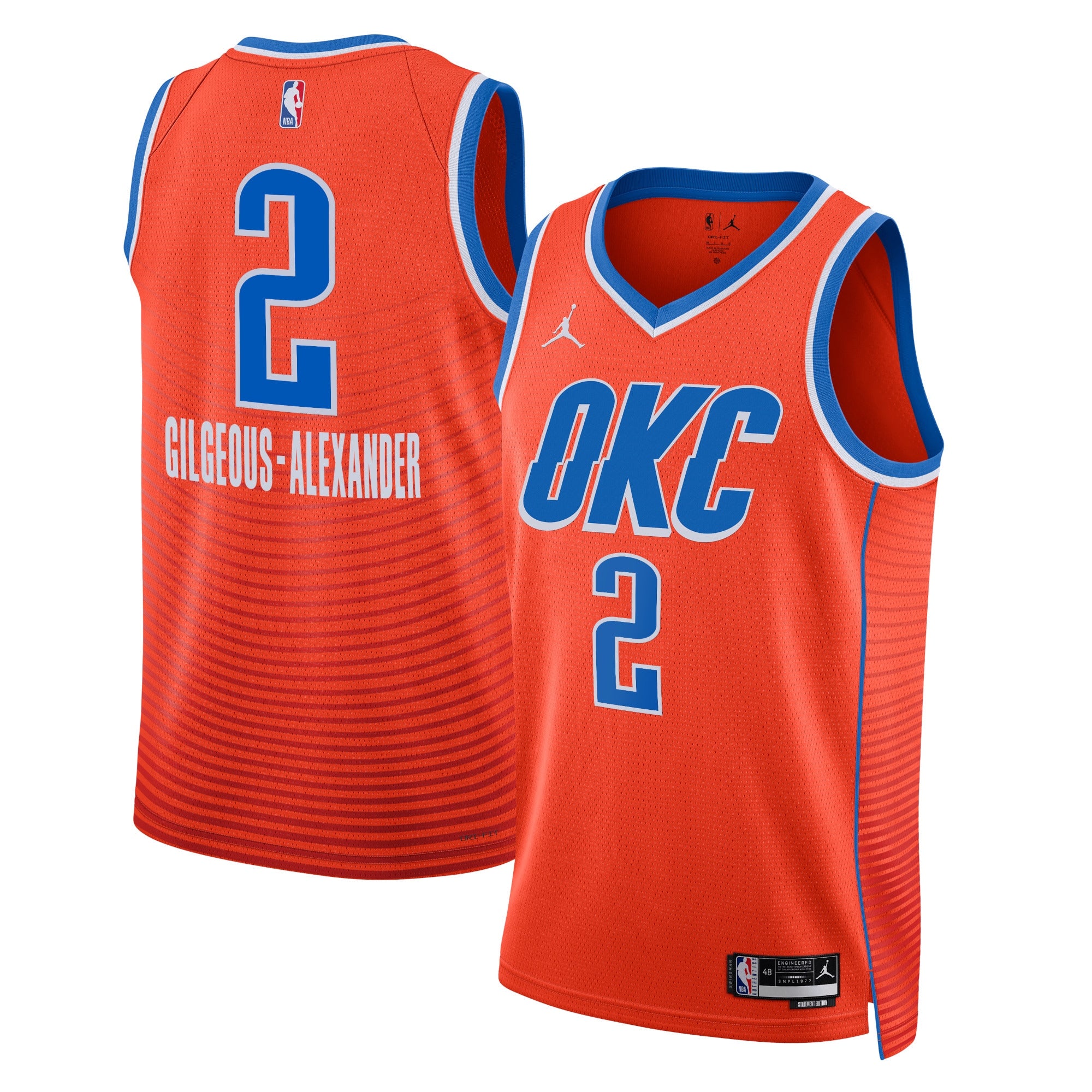 Oklahoma City Thunder Jordan Statement Edition Swingman Jersey - Orange - Shai Gilgeous-Alexander - Unisex