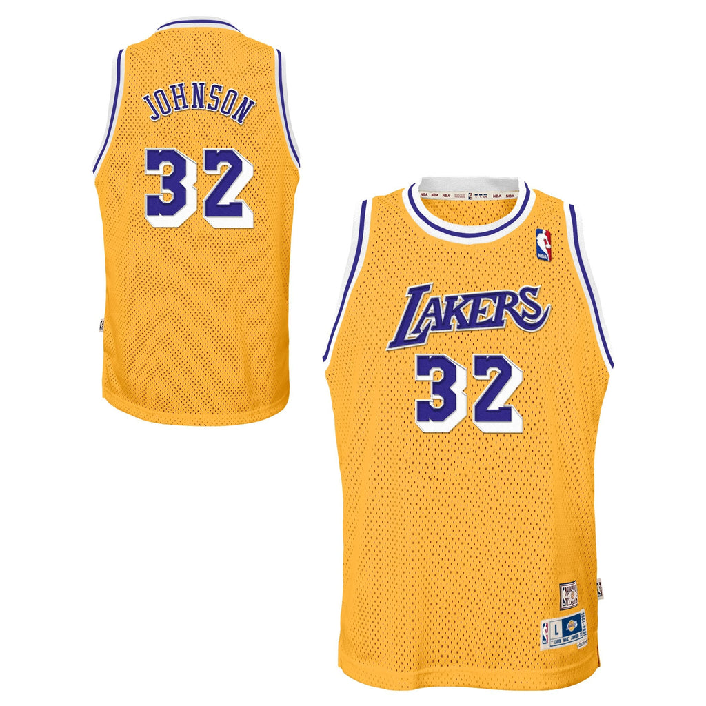 Los Angeles Lakers Magic Johnson 1984-85 Hardwood Classics Home Swingman Jersey - Light Gold - Youth