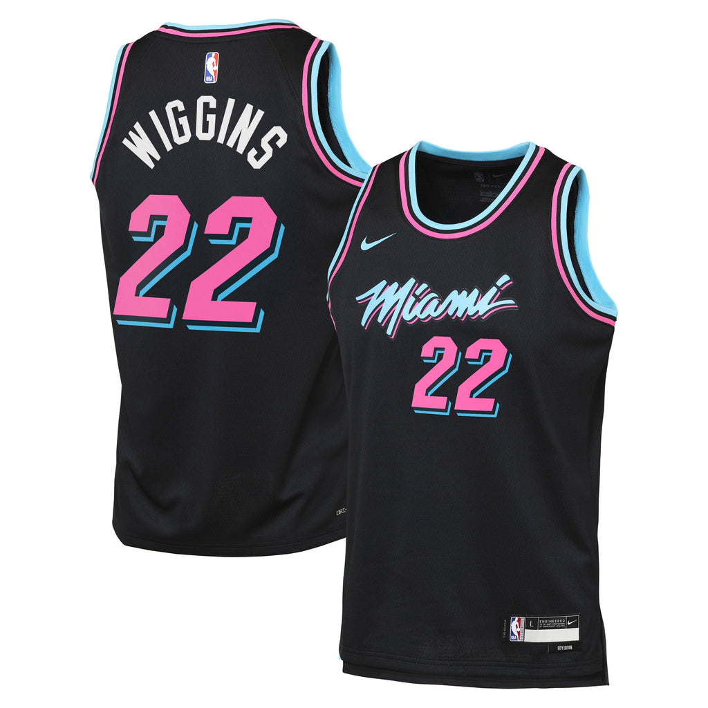 Miami Heat Nike 2025/26 City Edition Swingman Jersey - Black - Andrew Wiggins - Youth