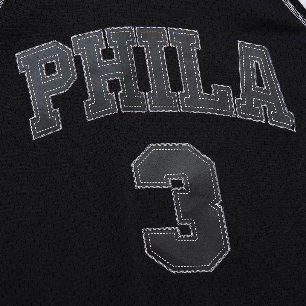 Philadelphia 76ers Mitchell & Ness Allen Iverson 1996 Contrast 2K Swingman Jersey - Black