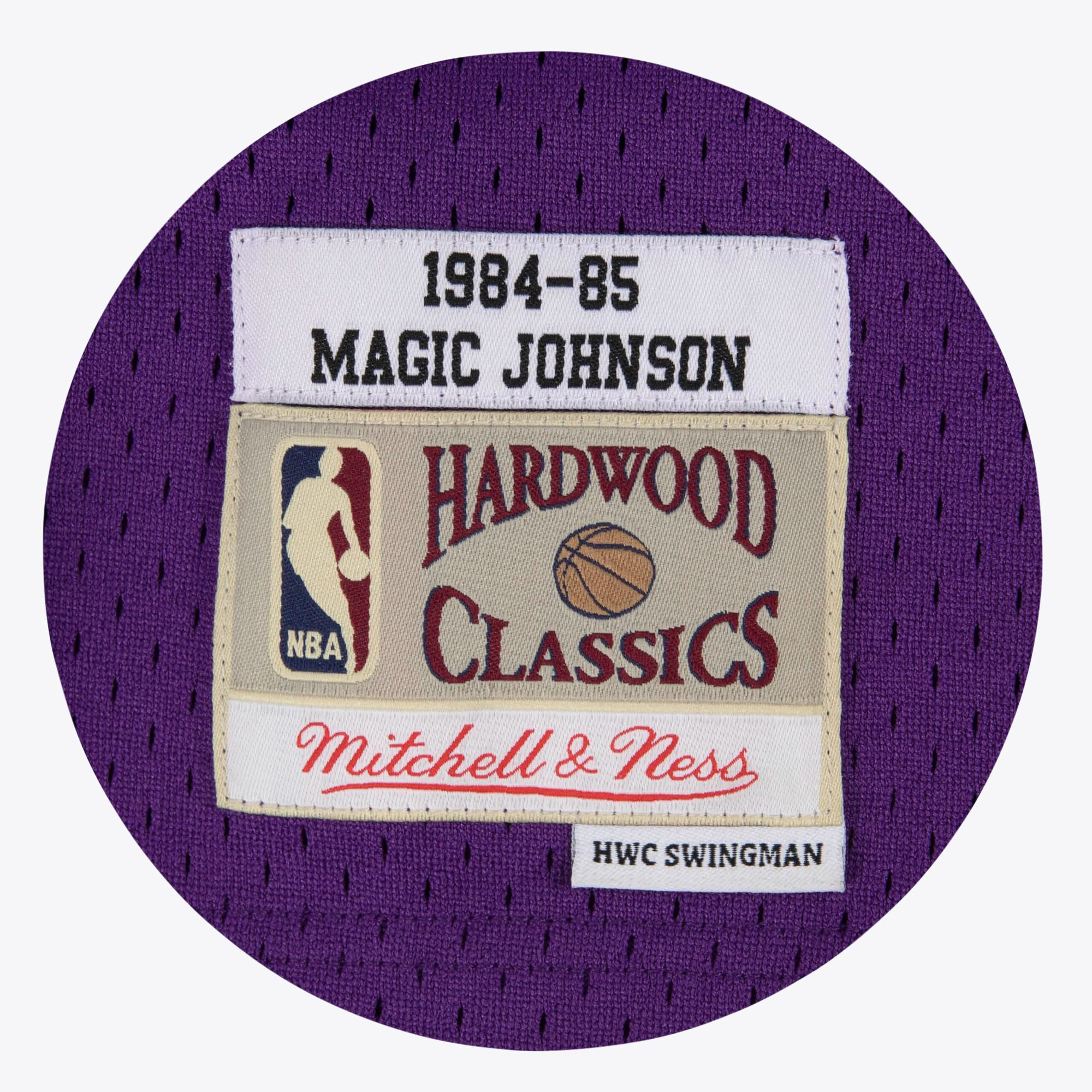 Los Angeles Lakers Magic Johnson 1984-85 Hardwood Classics Road Swingman Jersey By Mitchell & Ness - Purple - Mens