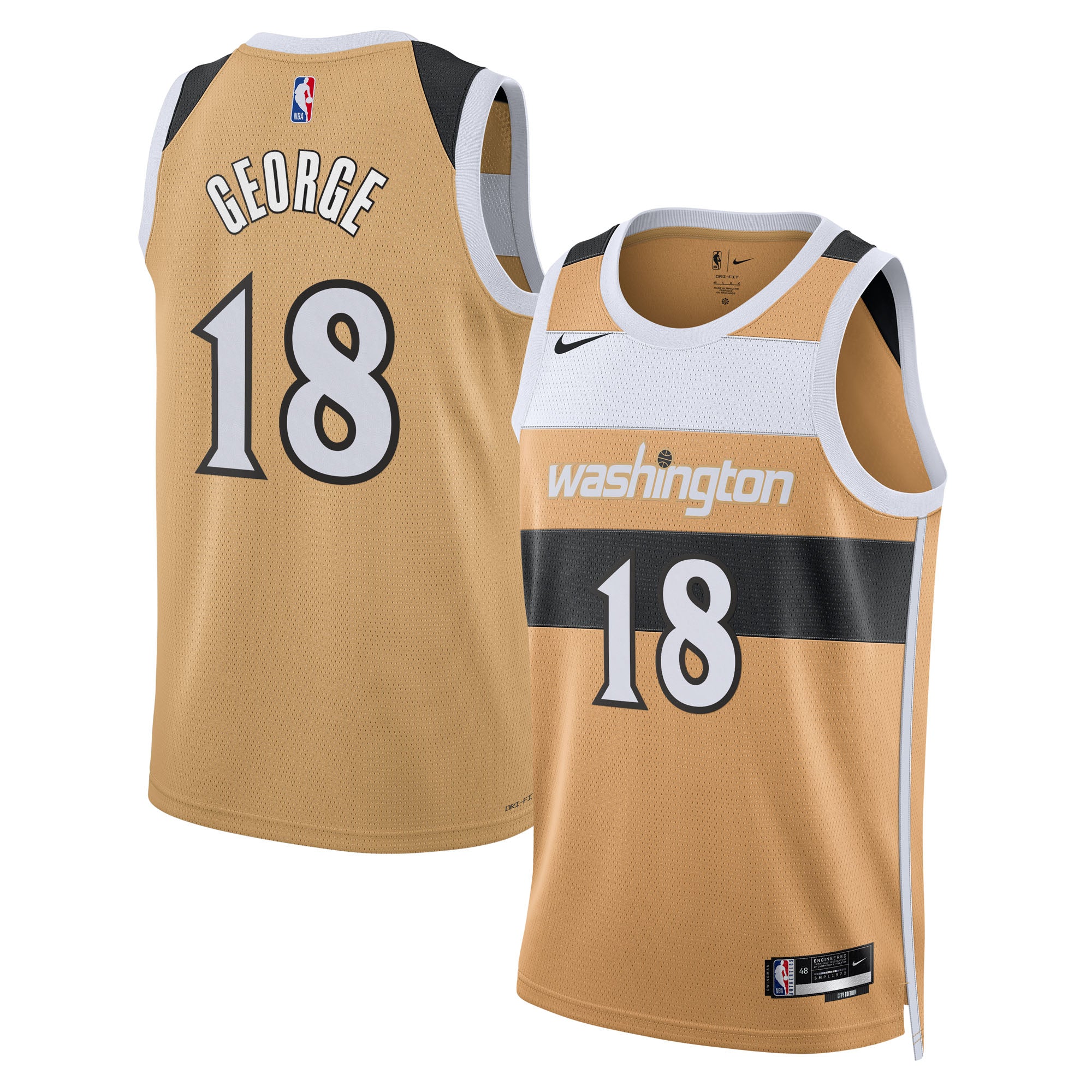 Washington Wizards Nike 2025/26 City Edition Swingman Jersey - Tan - Kyshawn George - Unisex
