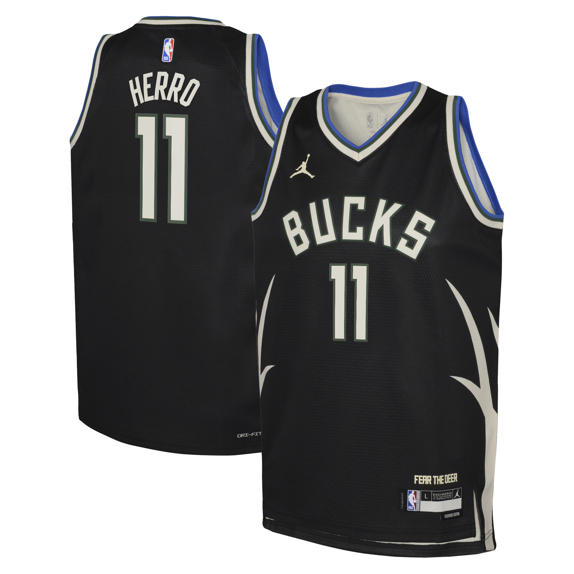 Milwaukee Bucks Jordan Brand Statement Edition Swingman Jersey - Hunter Green - Tyler Herro - Youth