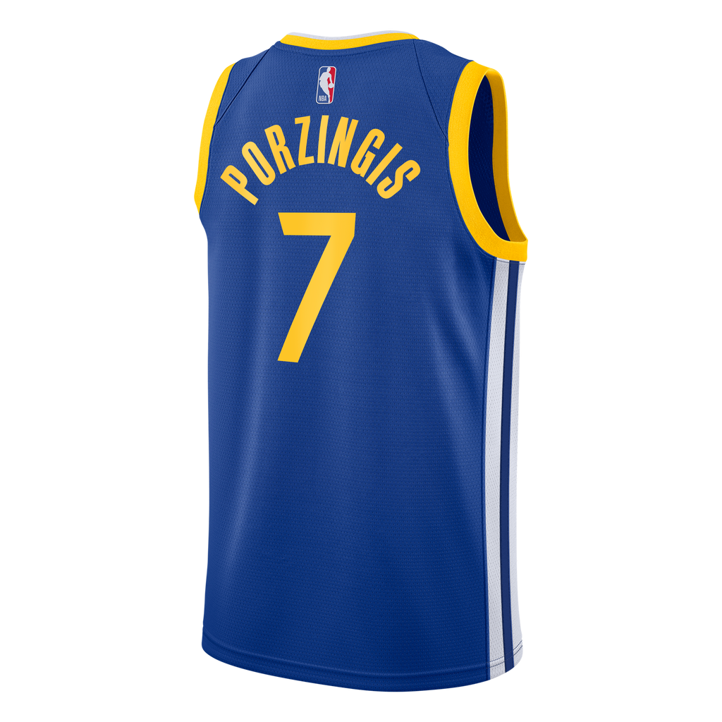 Golden State Warriors Nike Icon Edition Swingman Jersey - Royal - Kristaps Porziņģis - Youth