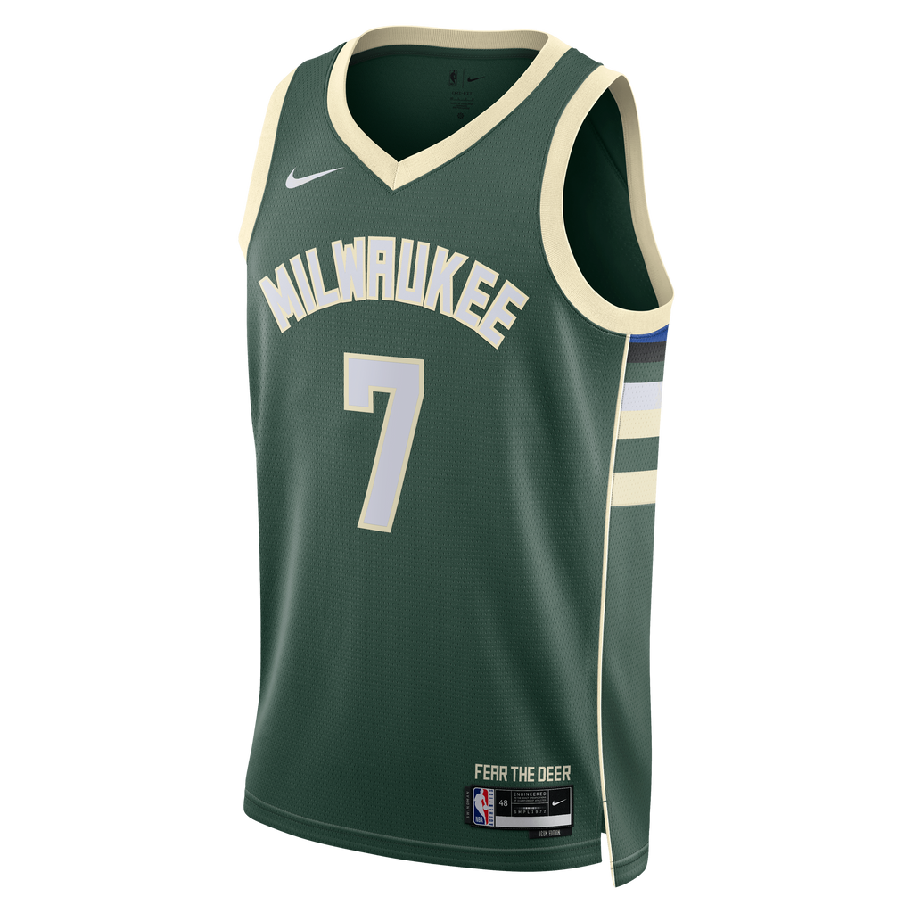 Milwaukee Bucks Nike Icon Edition Swingman Jersey - Hunter Green - Kevin Porter Jr. - Unisex