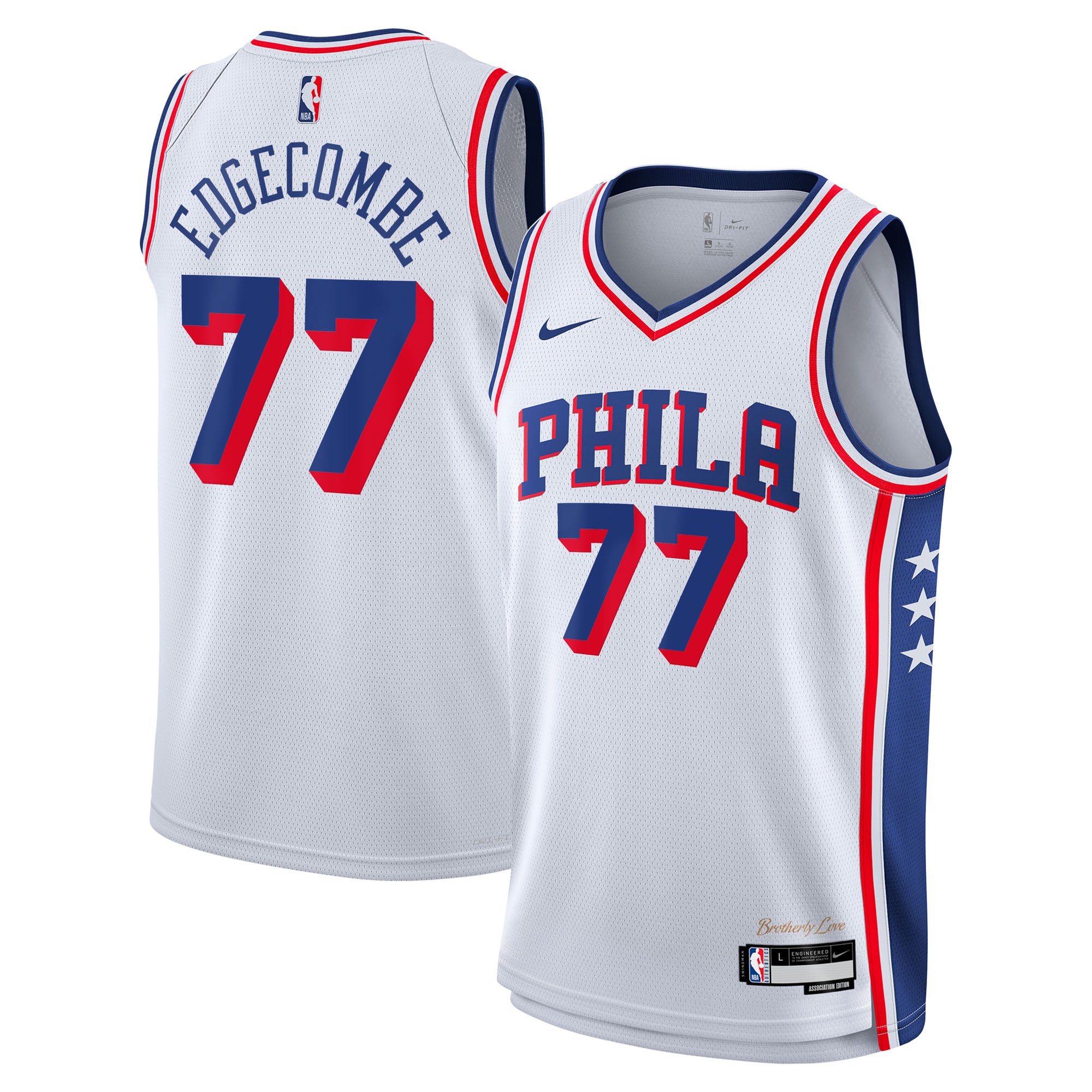 Philadelphia 76ers Nike Association Edition Swingman Jersey - White - VJ Edgecombe - Youth