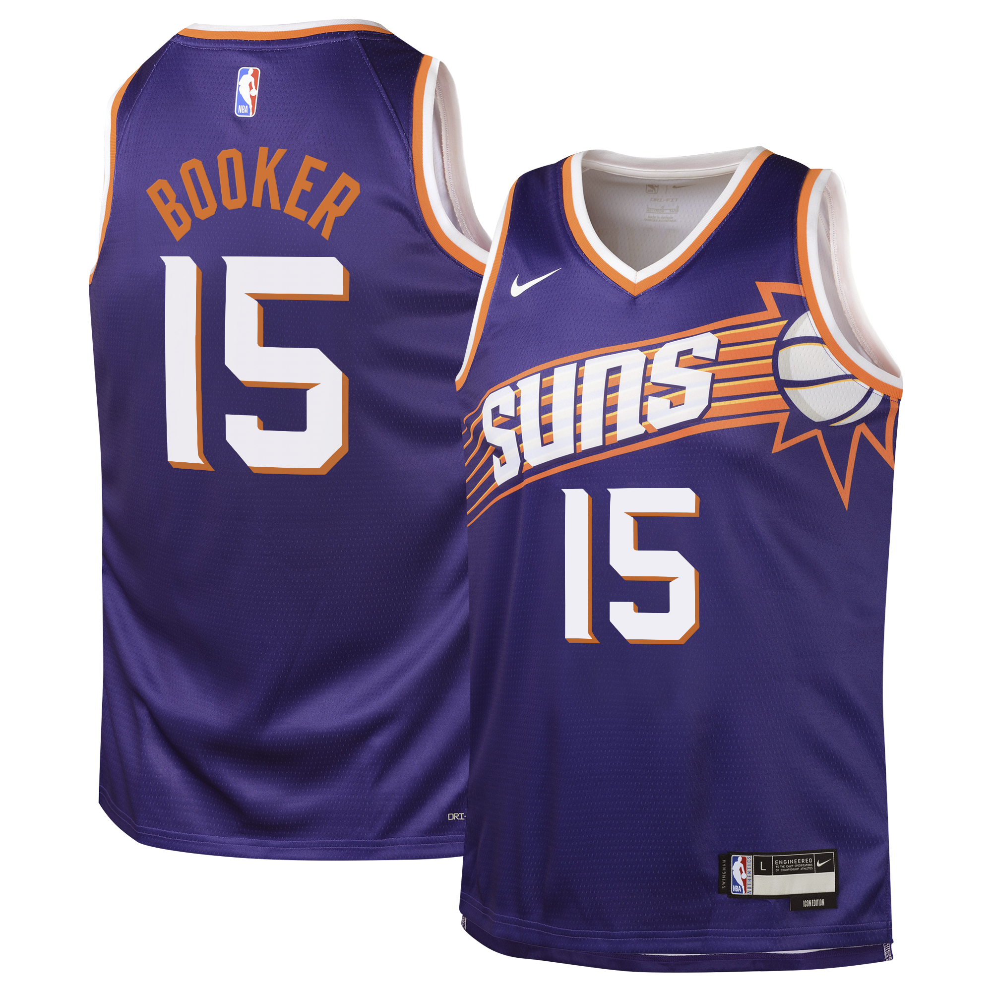 Phoenix Suns Nike Icon Edition Swingman Jersey - Purple - Devin Booker - Youth