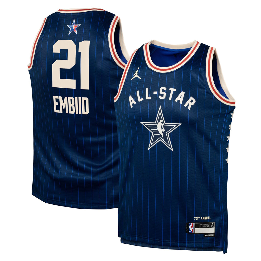 Eastern Conference Jordan Brand All-Star 2024 Swingman Jersey - Navy - Joel Embiid - Youth