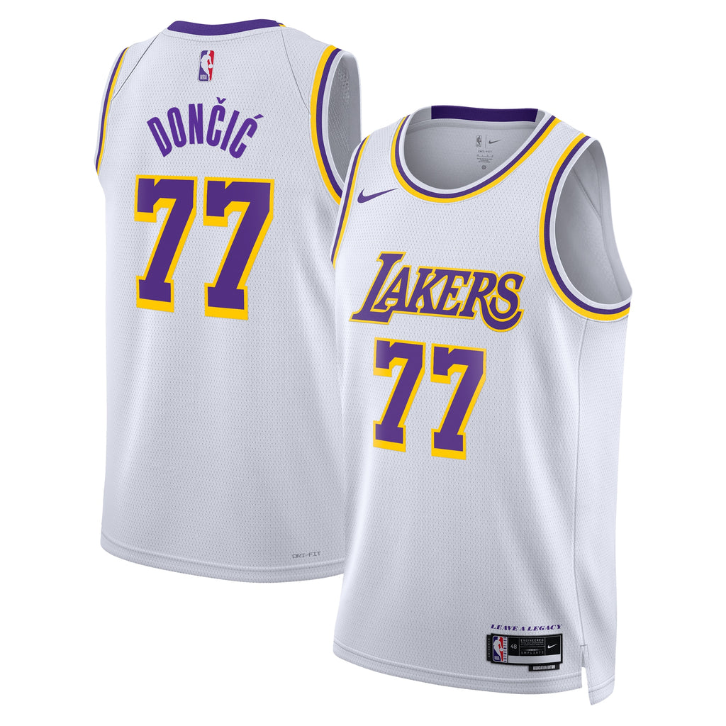 Los Angeles Lakers Nike Association Edition Swingman Jersey - White - Luka Dončić - Unisex