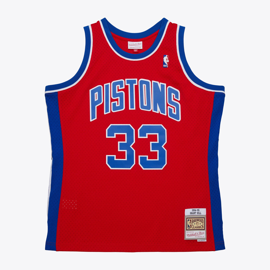 Detroit Pistons Mitchell & Ness Grant Hill 1994 Dark Authentic Jersey - Red