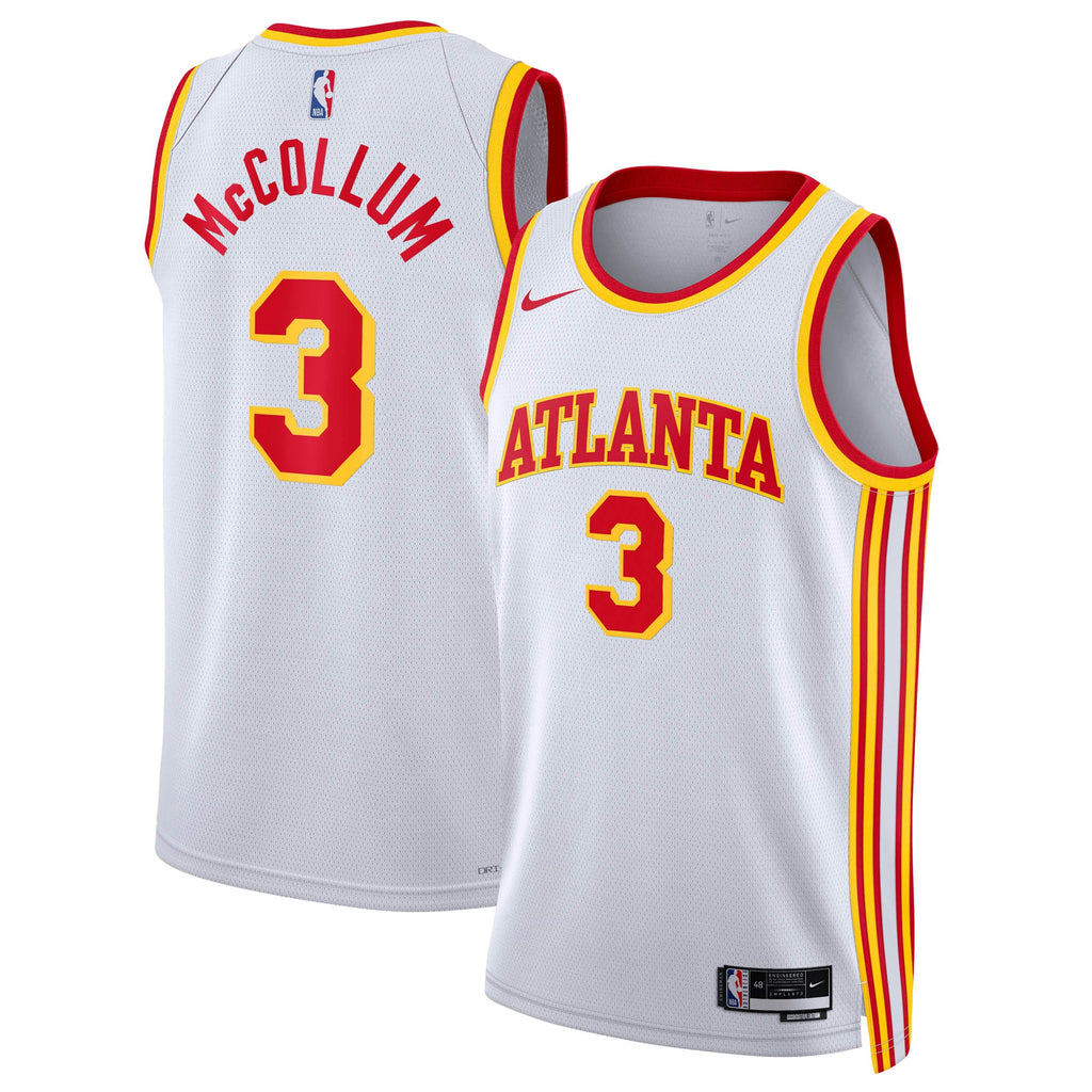 Atlanta Hawks Nike Association Edition Swingman Jersey - White - CJ McCollum - Unisex