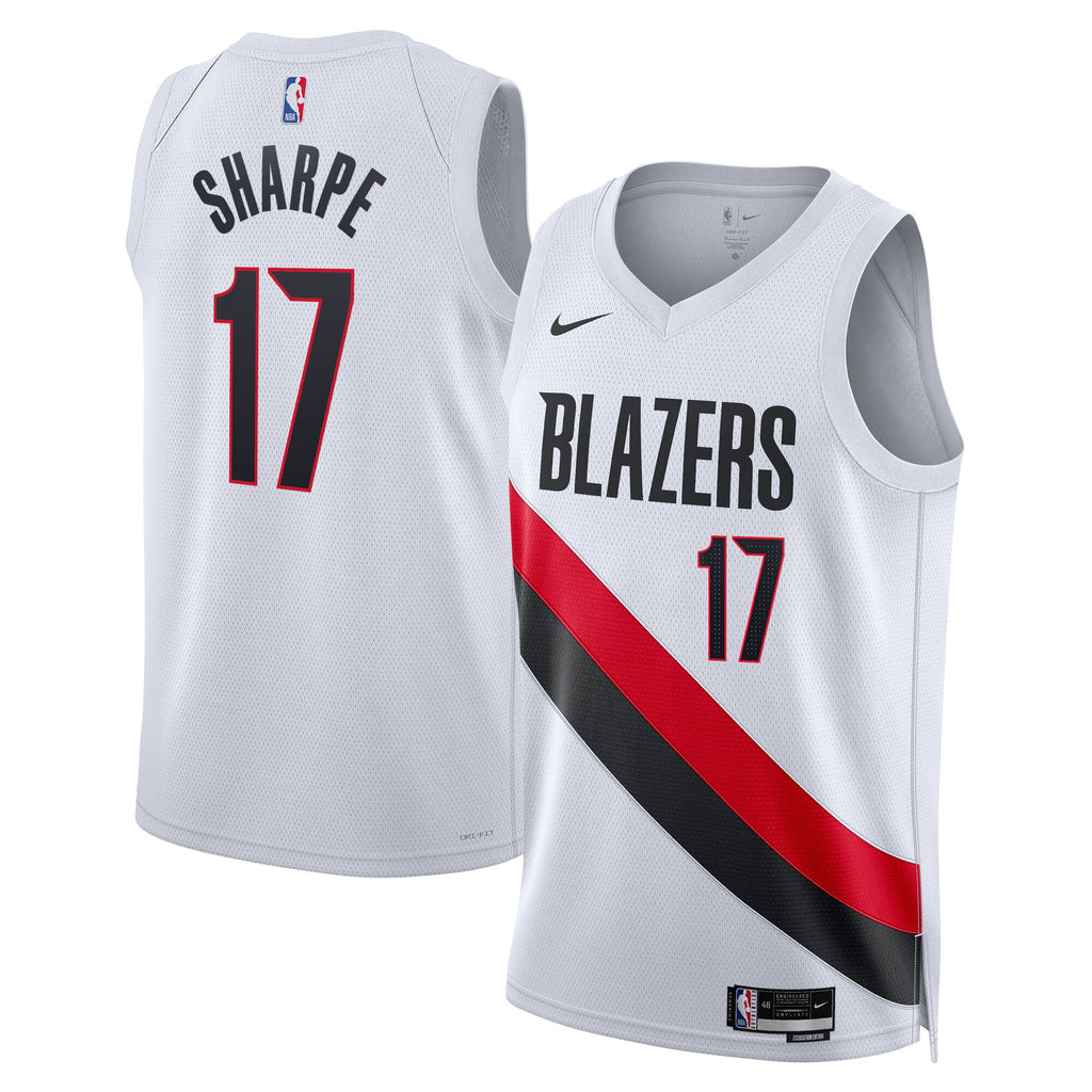 Portland Trail Blazers Nike Replica Association Edition Swingman Jersey - White - Shaedon Sharpe - Unisex