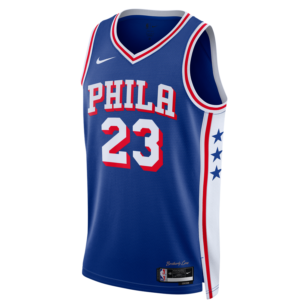 Philadelphia 76ers Nike Icon Edition Swingman Jersey - Royal - Lebron James - Youth