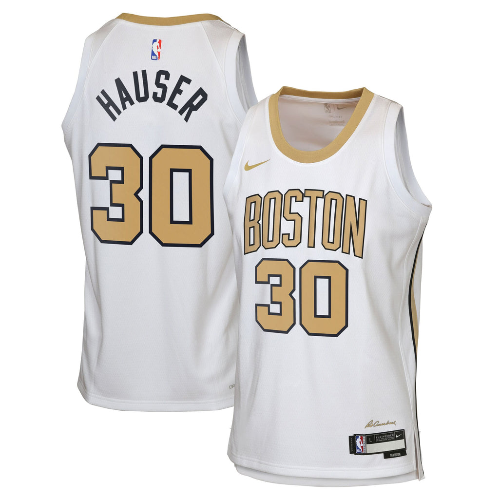 Boston Celtics Nike 2025/26 City Edition Swingman Jersey - White - Sam Hauser - Youth