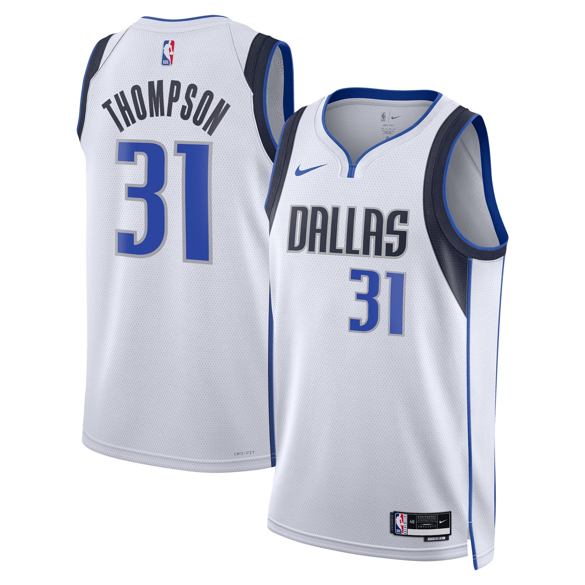 Dallas Mavericks Nike Association Edition Swingman Jersey - White - Klay Thompson - Unisex