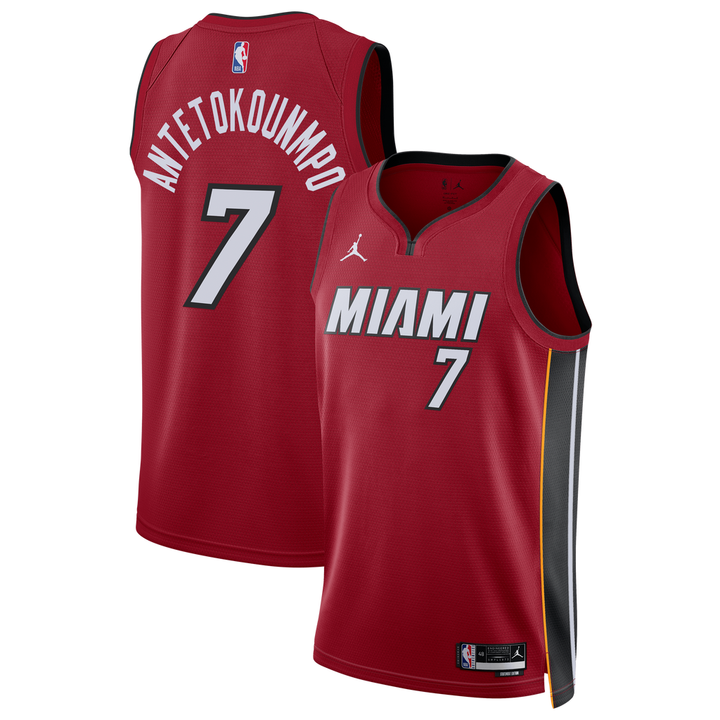 Miami Heat Jordan Brand Statement Edition Swingman Jersey - Red - Giannis Antetokounmpo - Unisex