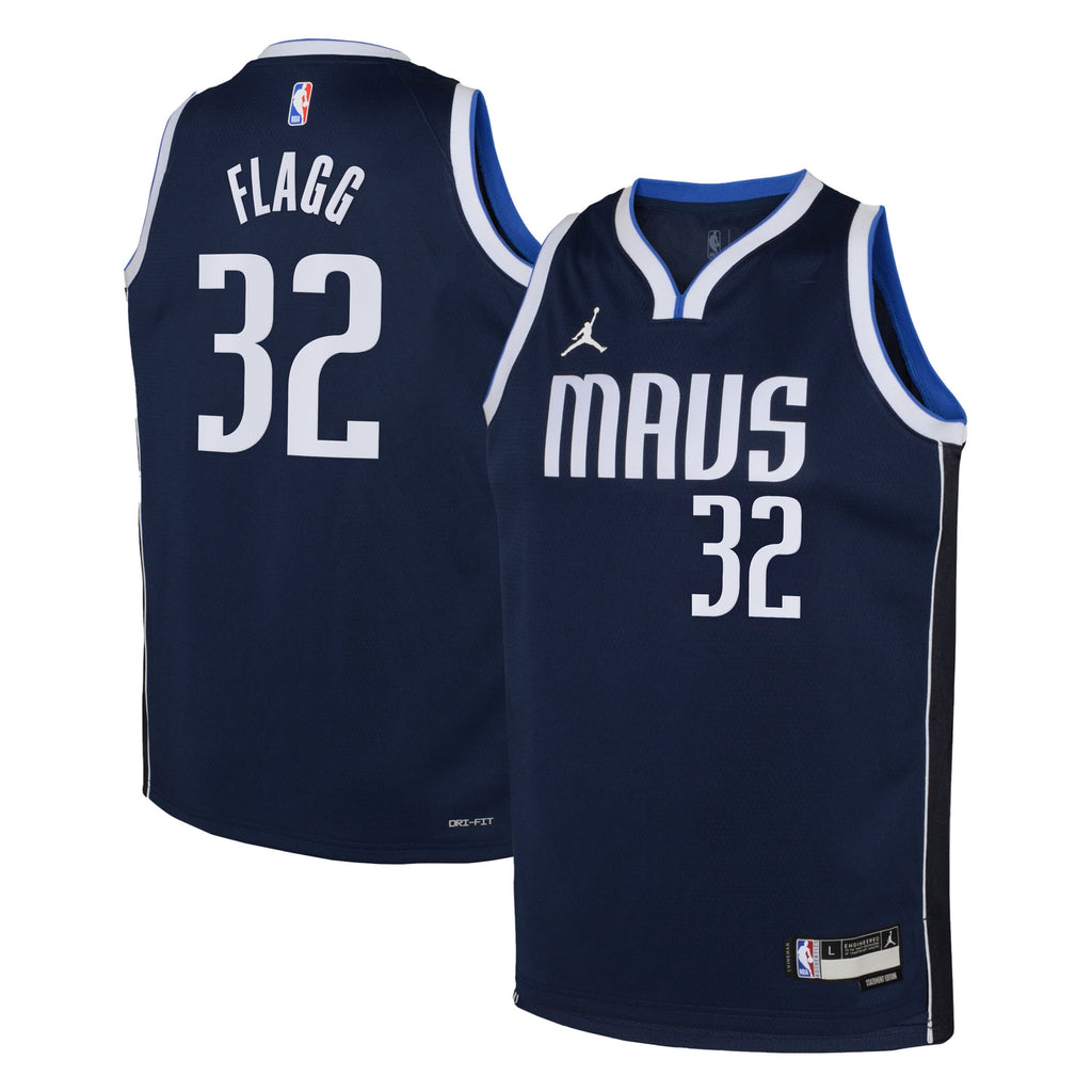 Dallas Mavericks Jordan Brand Statement Edition Swingman Jersey NBA 2025 First Round Draft Pick - Navy - Cooper Flagg - Youth