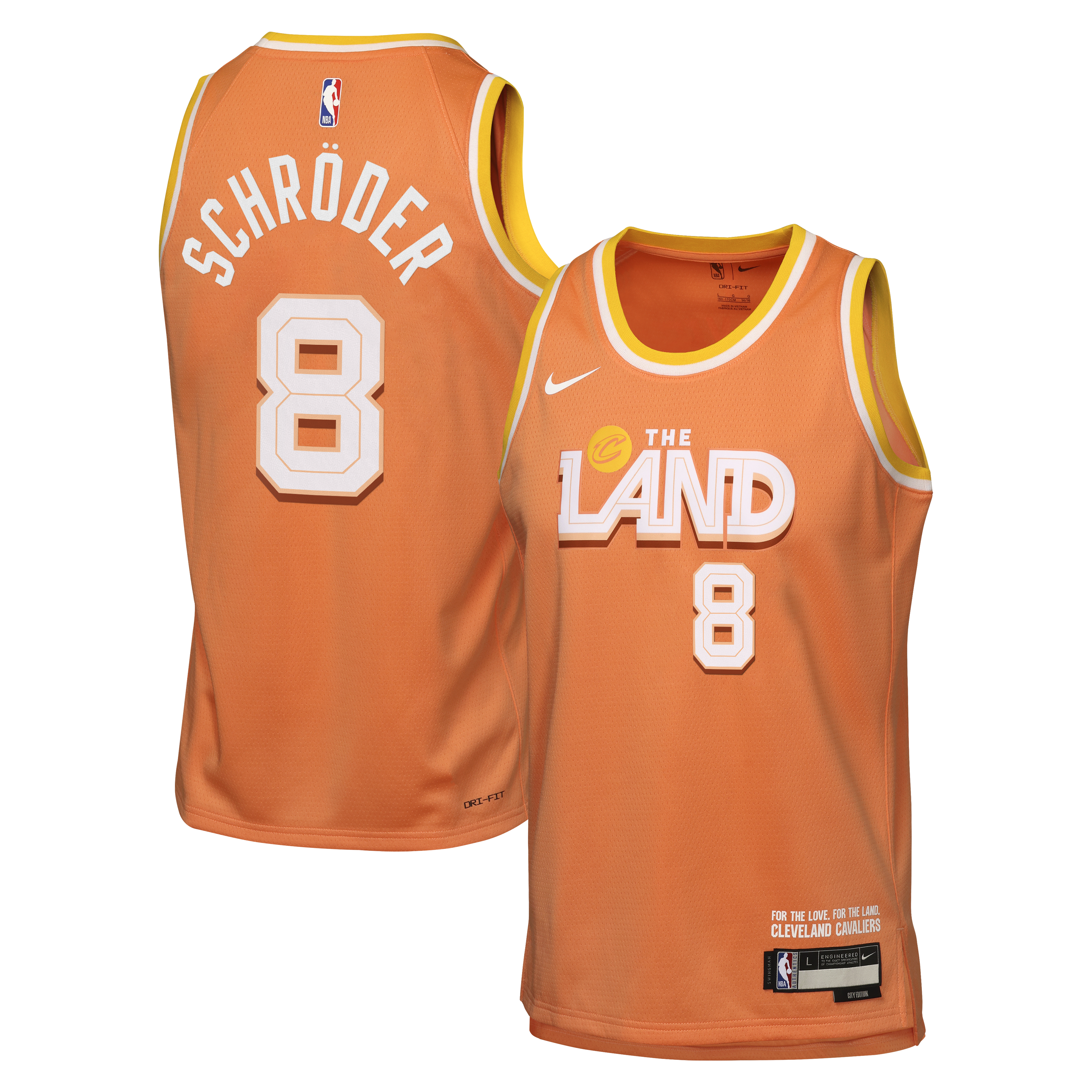 Nike Cleveland Cavaliers 2025/26 City Edition Swingman Jersey - Orange - Dennis Schröder - Youth
