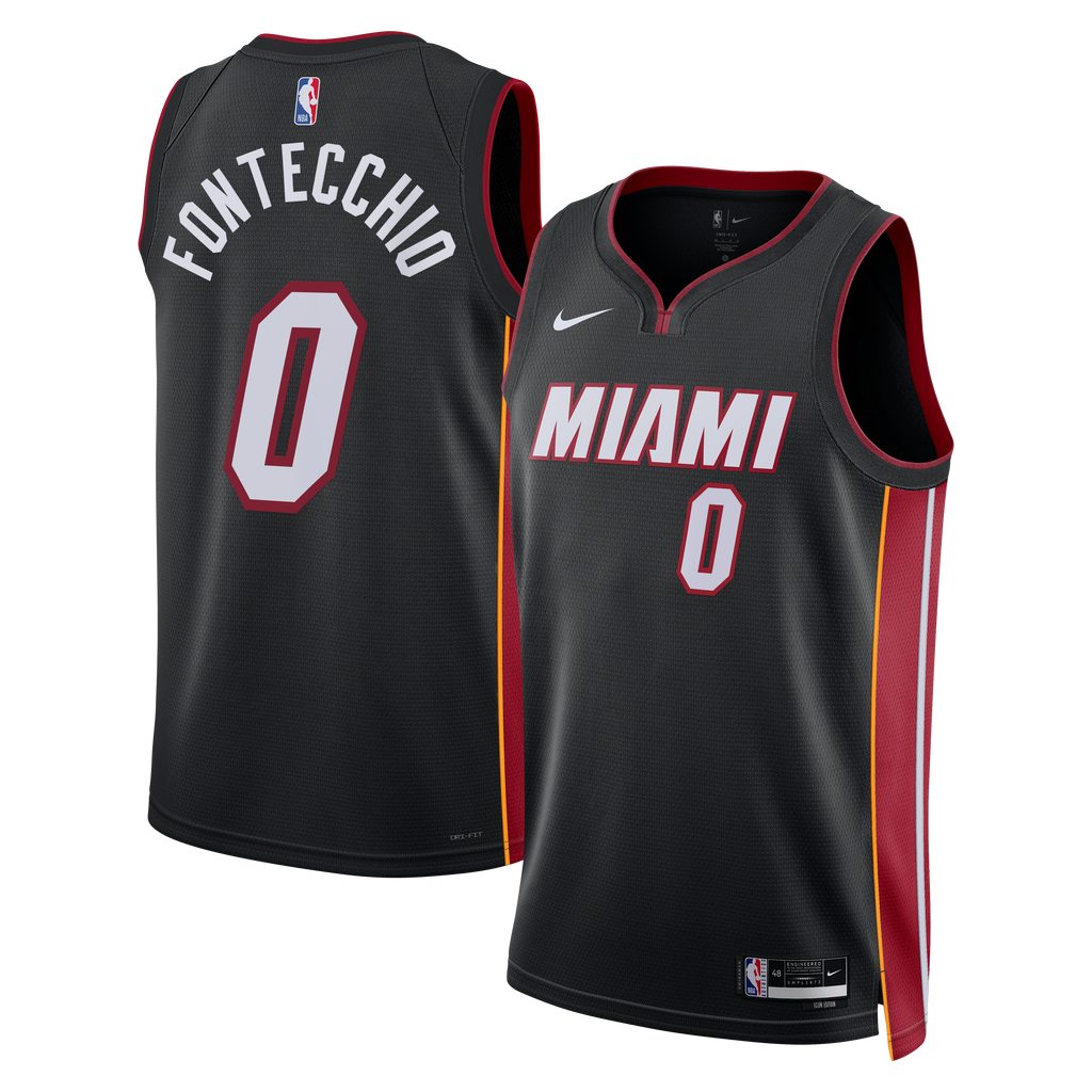 Miami Heat Nike Icon Edition Swingman Jersey - Black - Simone Fontecchio - Unisex