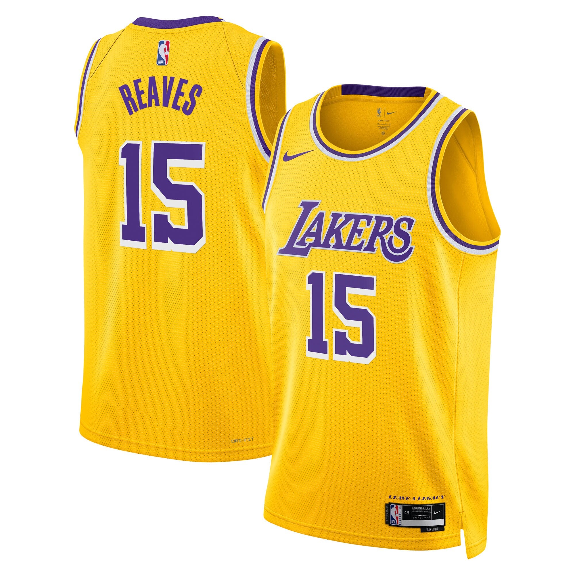 Los Angeles Lakers Nike Icon Edition Swingman Jersey - Gold - Austin Reaves - Youth