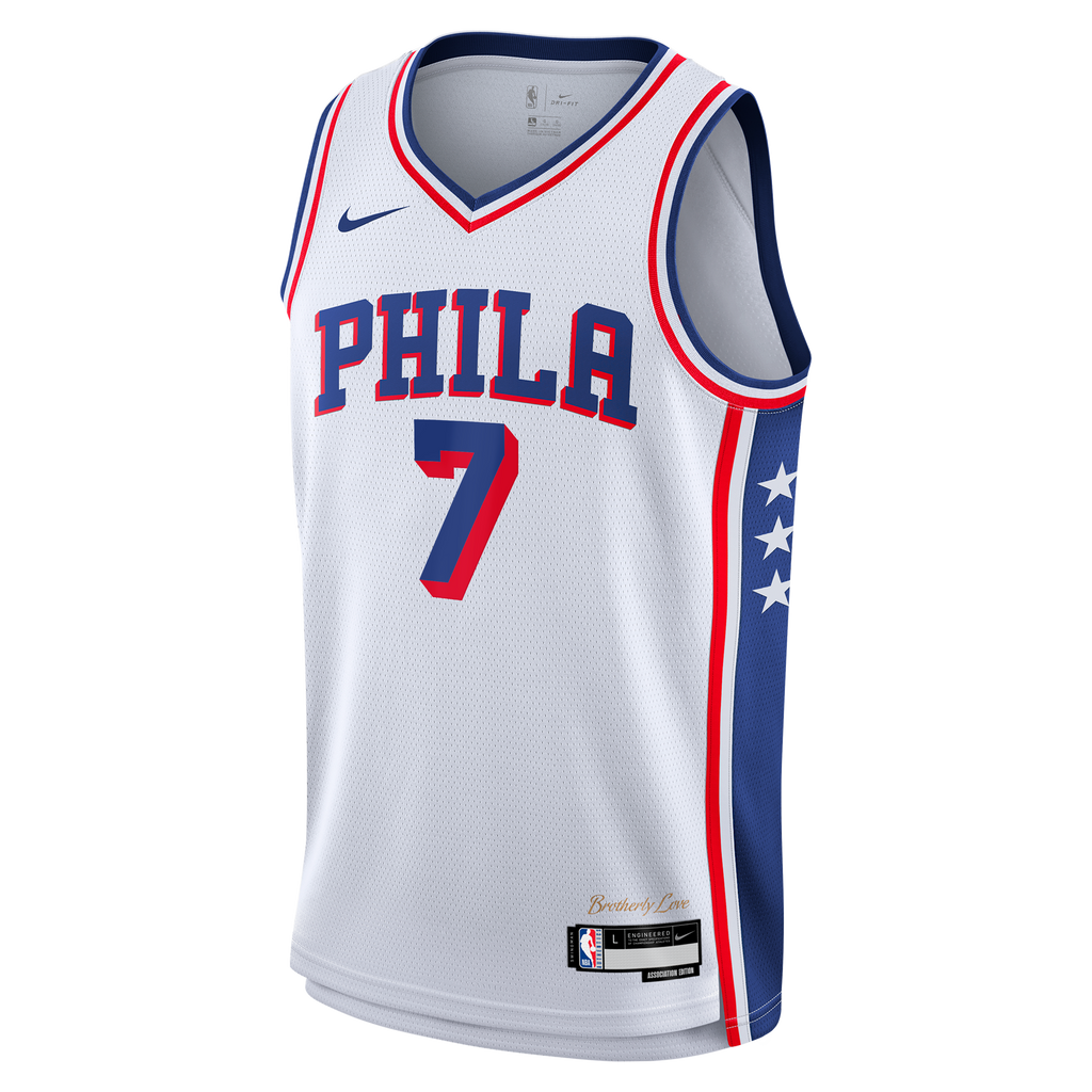 Philadelphia 76ers Nike Association Edition Swingman Jersey - White - Jaylen Brown - Youth