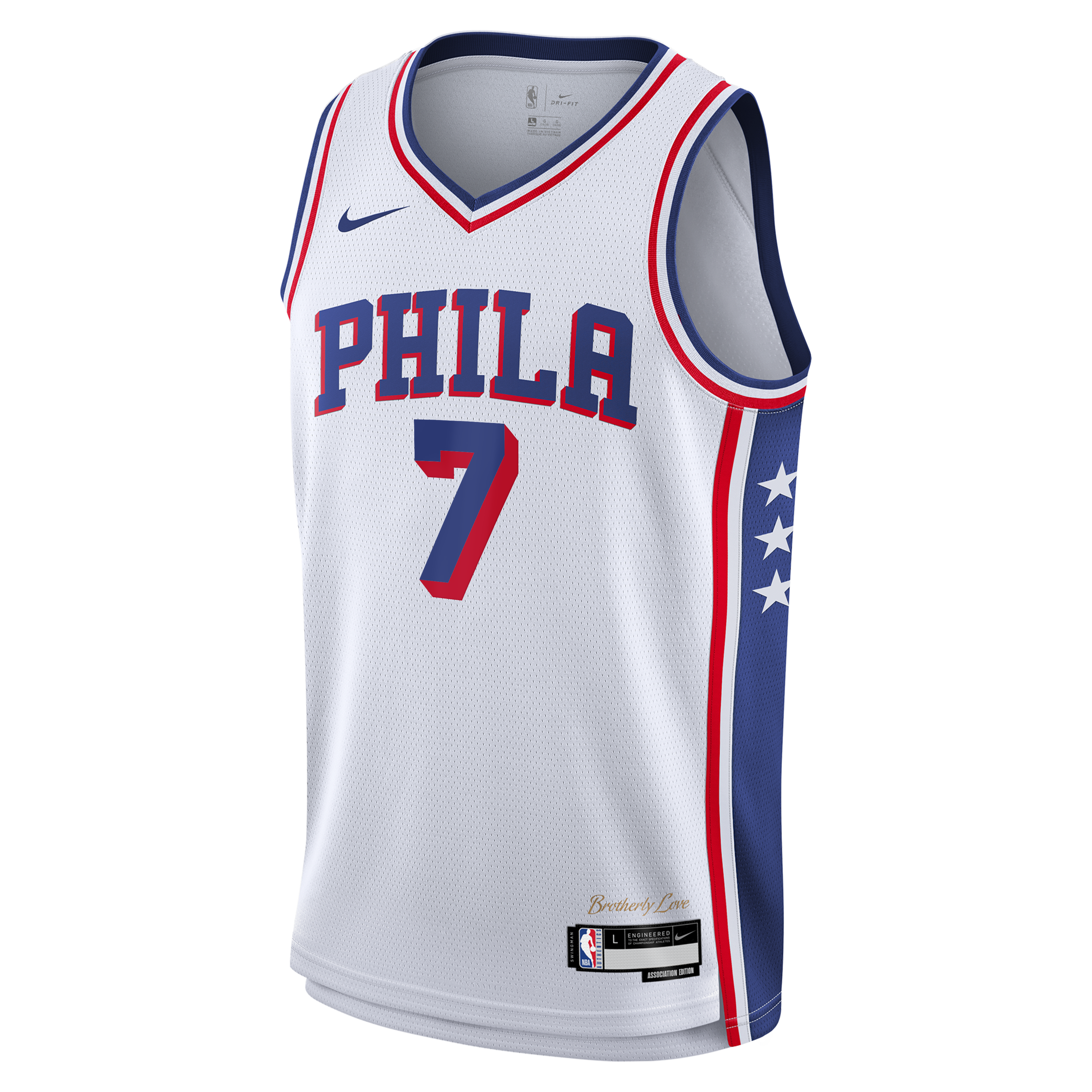 Philadelphia 76ers Nike Association Edition Swingman Jersey - White - Jaylen Brown - Youth